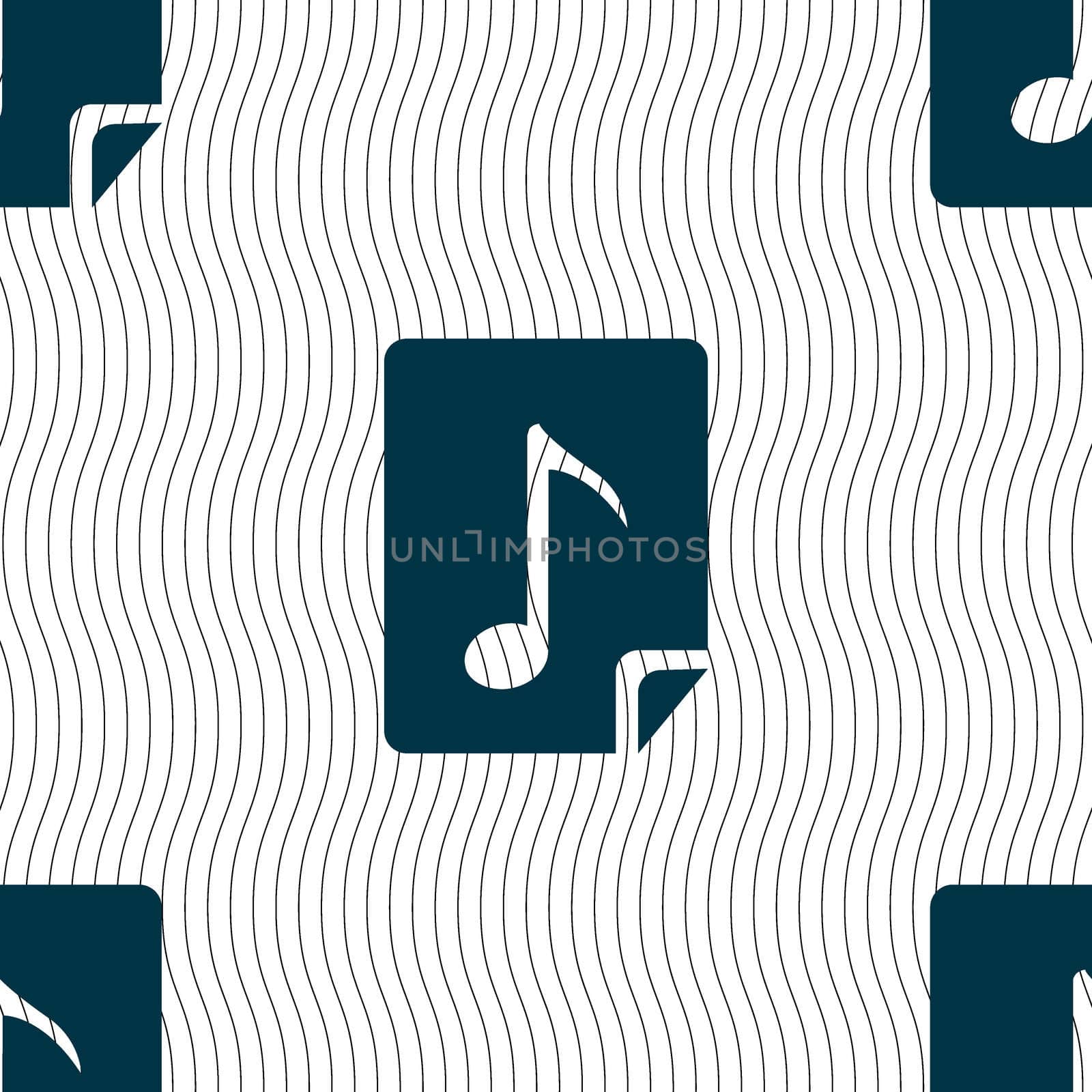 Audio, MP3 file icon sign. Seamless pattern with geometric texture.  by serhii_lohvyniuk