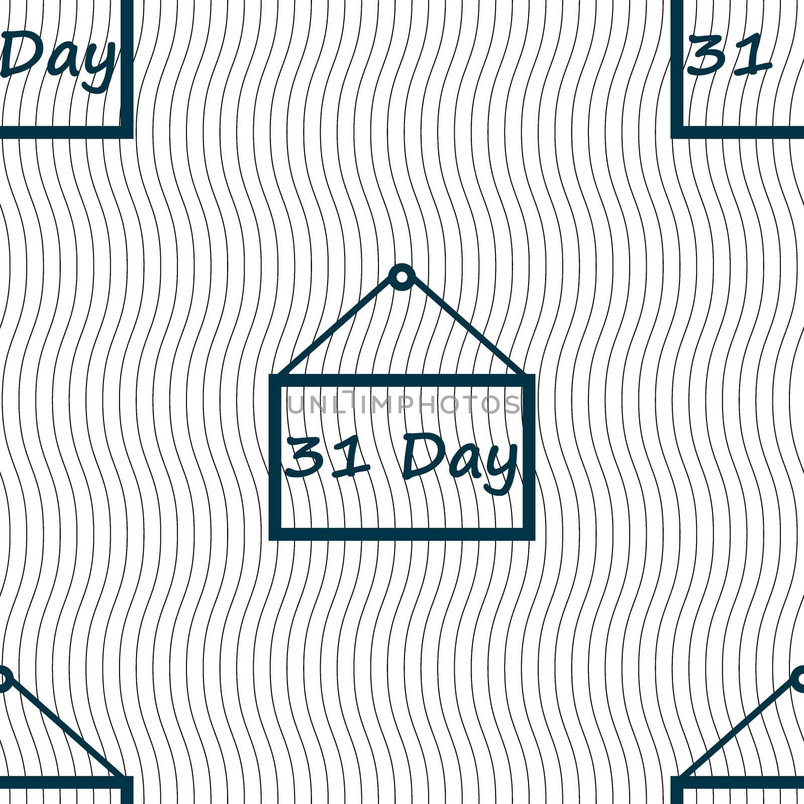 Calendar day, 31 days icon sign. Seamless pattern with geometric texture.  by serhii_lohvyniuk