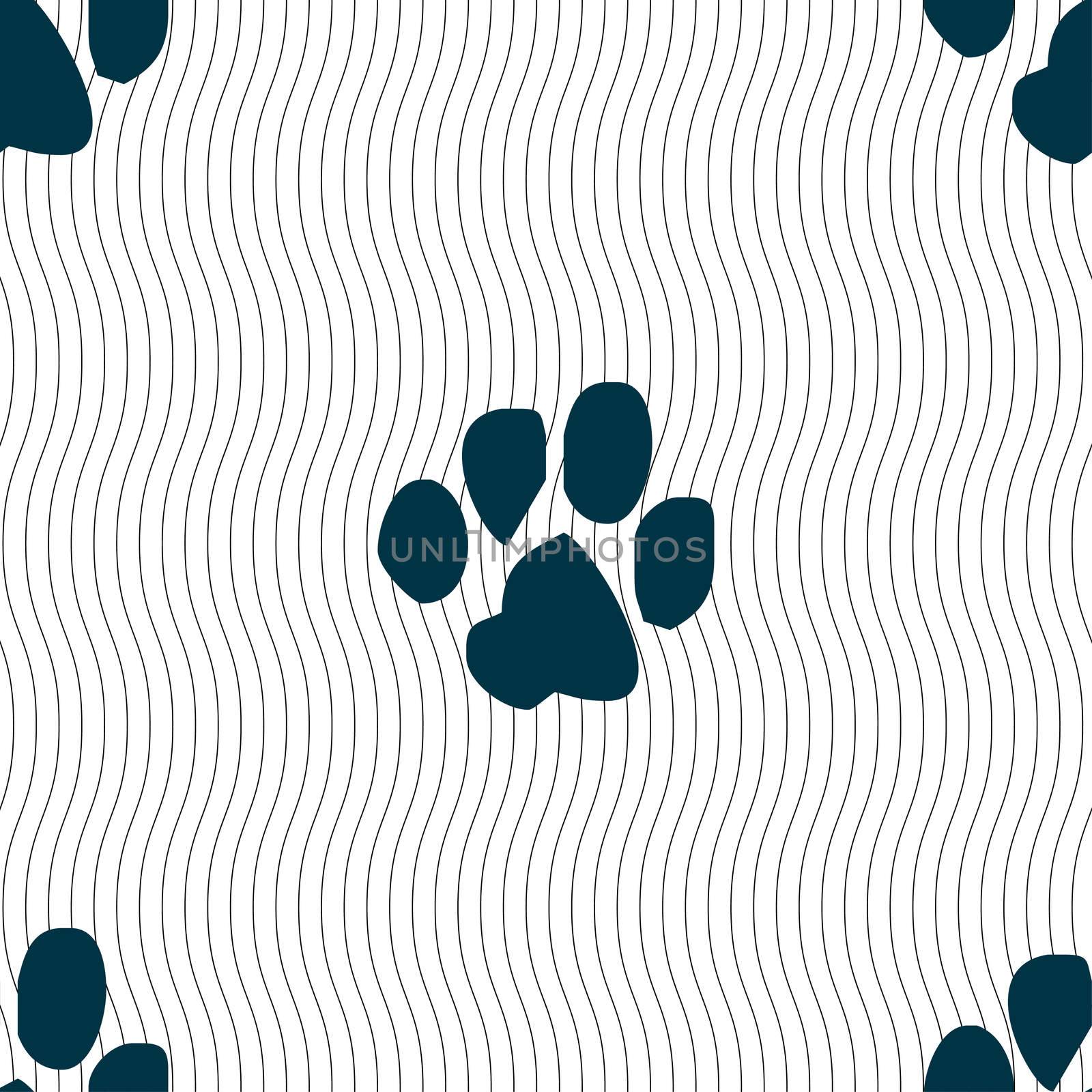 trace dogs icon sign. Seamless pattern with geometric texture.  by serhii_lohvyniuk