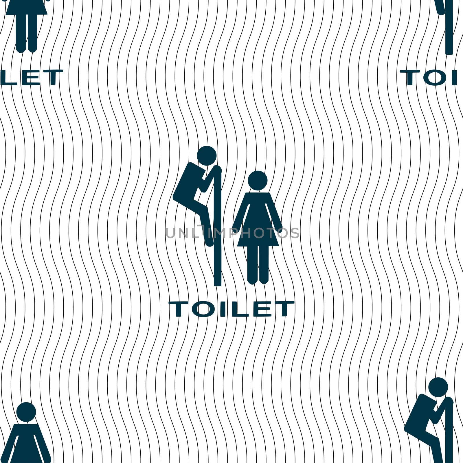 toilet icon sign. Seamless pattern with geometric texture. illustration