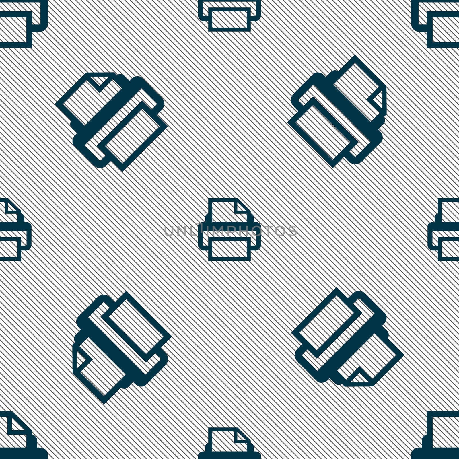 Print sign icon. Printing symbol. Seamless pattern with geometric texture.  by serhii_lohvyniuk