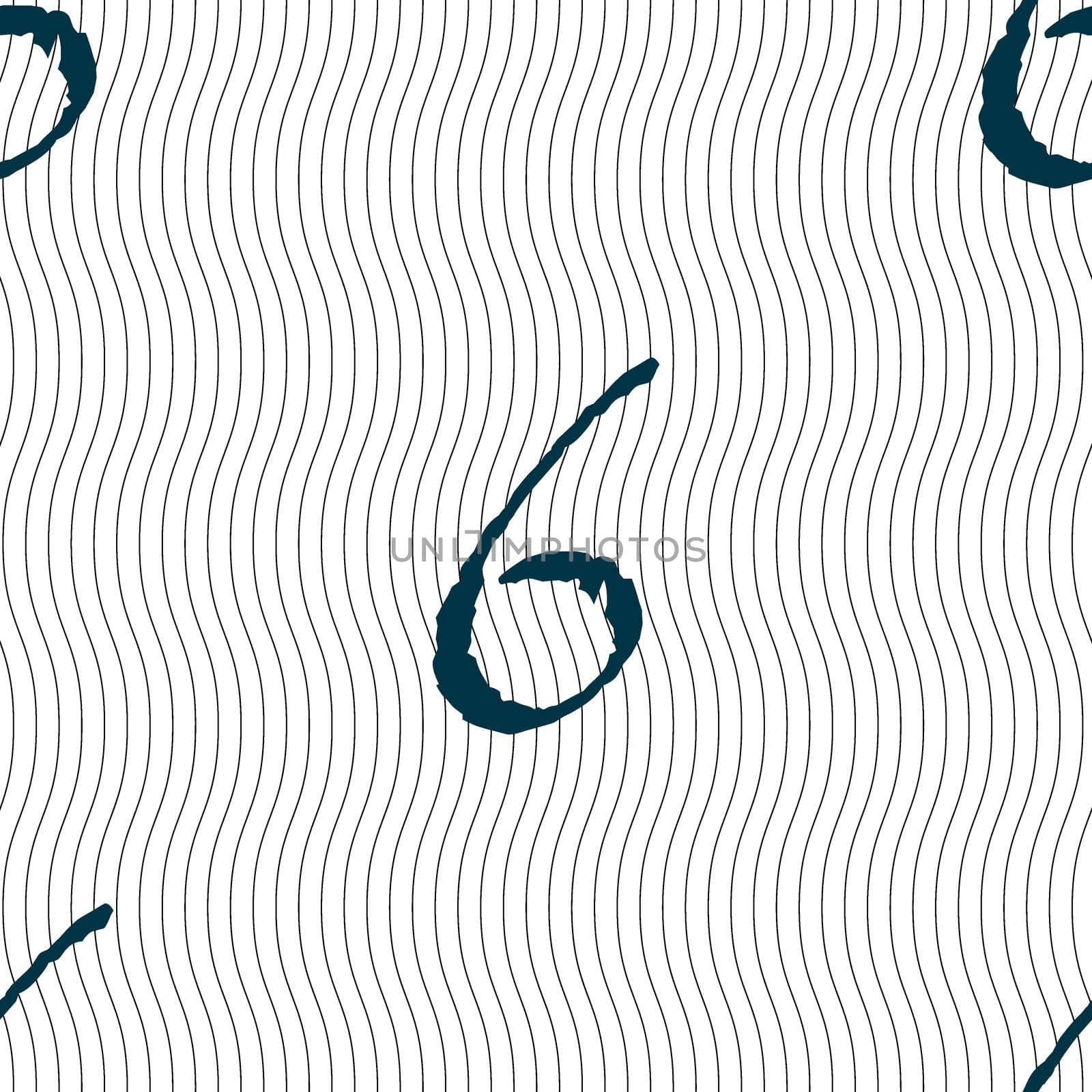 number six icon sign. Seamless pattern with geometric texture.  by serhii_lohvyniuk