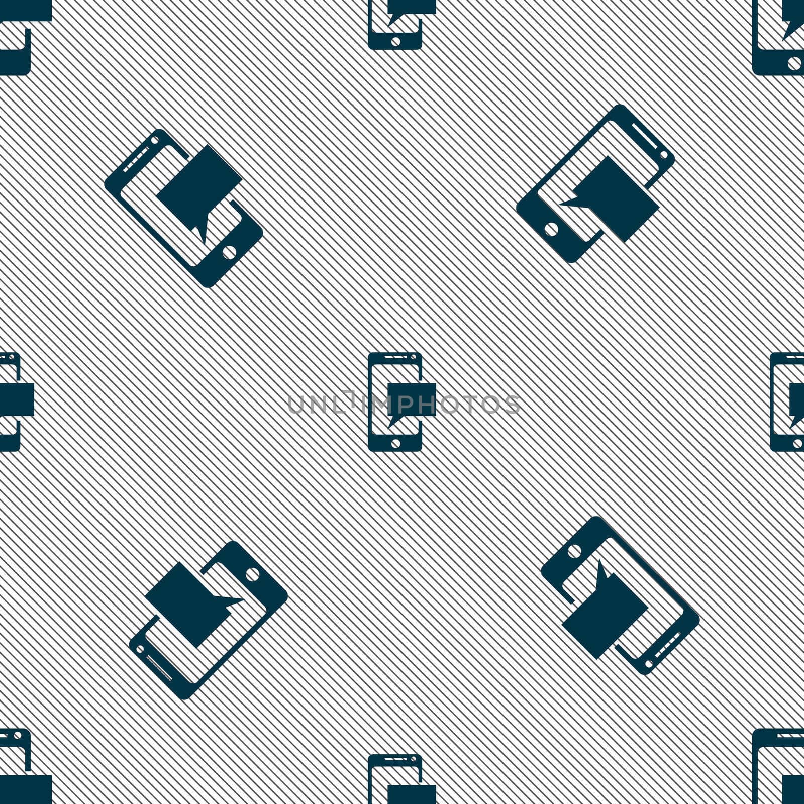 Mail icon. Envelope symbol. Message sms sign. Mails navigation button. Seamless pattern with geometric texture.  by serhii_lohvyniuk