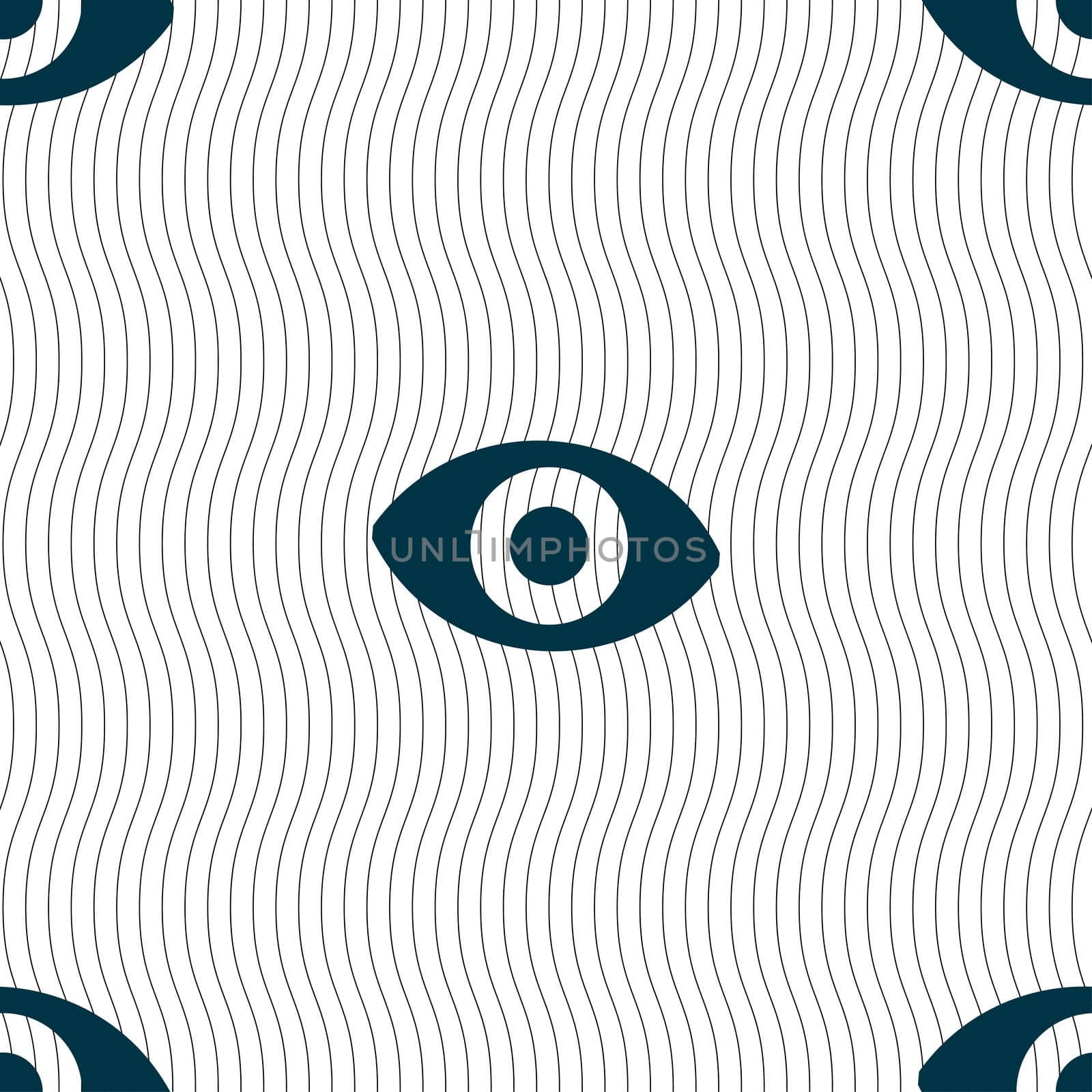 sixth sense, the eye icon sign. Seamless pattern with geometric texture. illustration