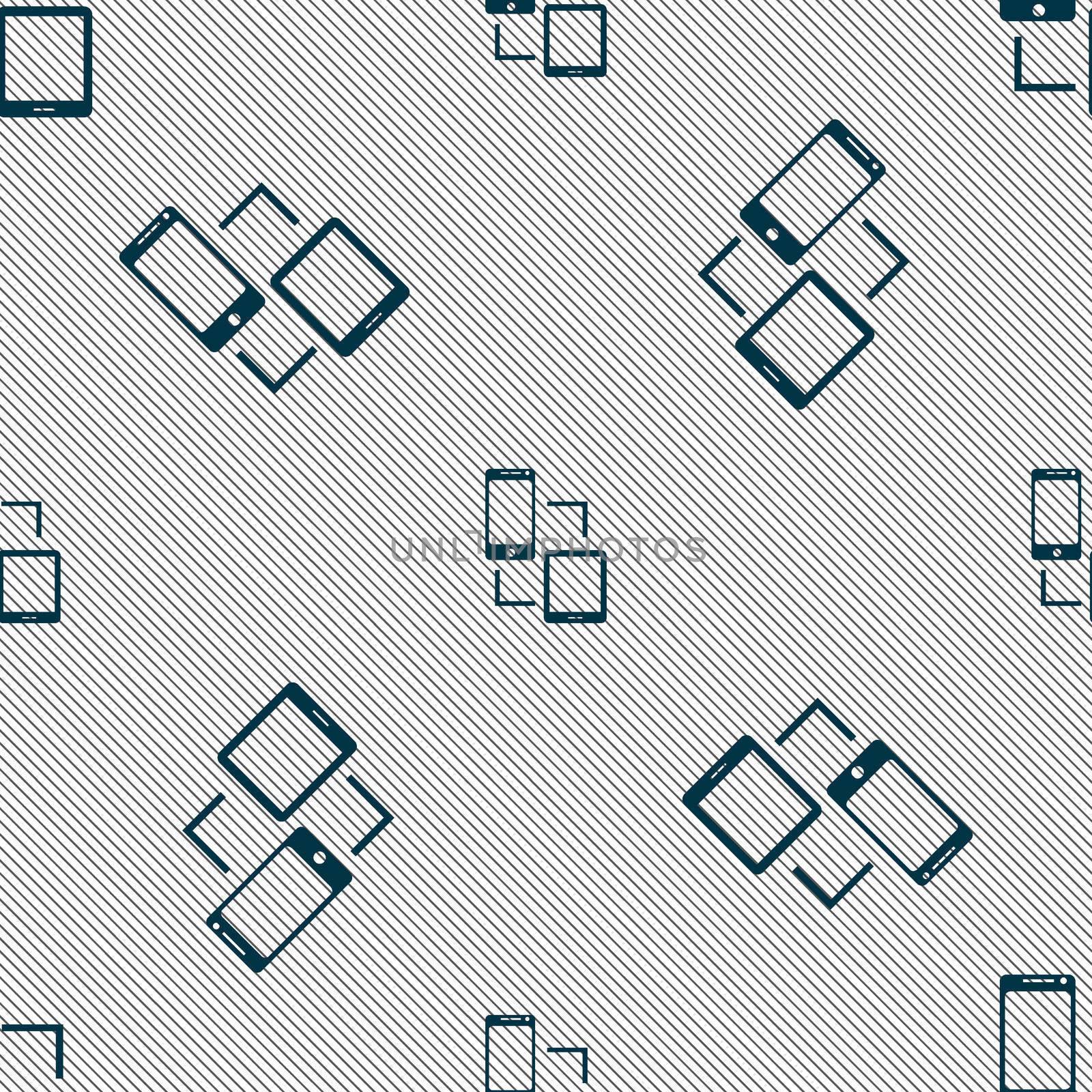 Synchronization sign icon. communicators sync symbol. Data exchange. Seamless pattern with geometric texture.  by serhii_lohvyniuk