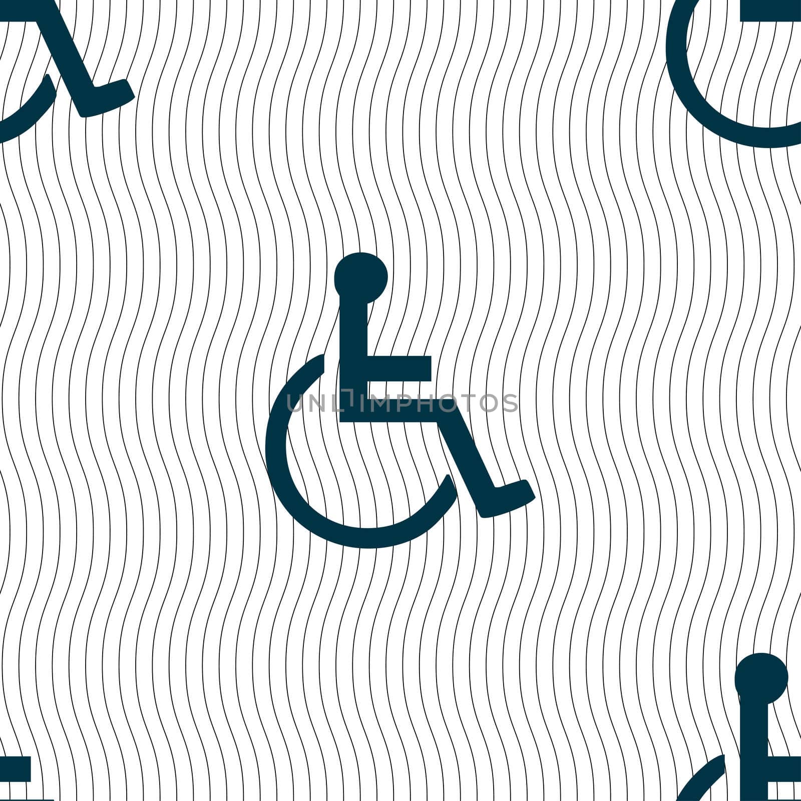disabled icon sign. Seamless pattern with geometric texture.  by serhii_lohvyniuk