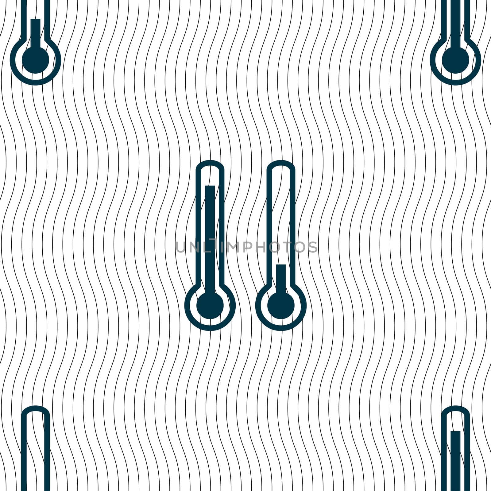 thermometer temperature icon sign. Seamless pattern with geometric texture. illustration