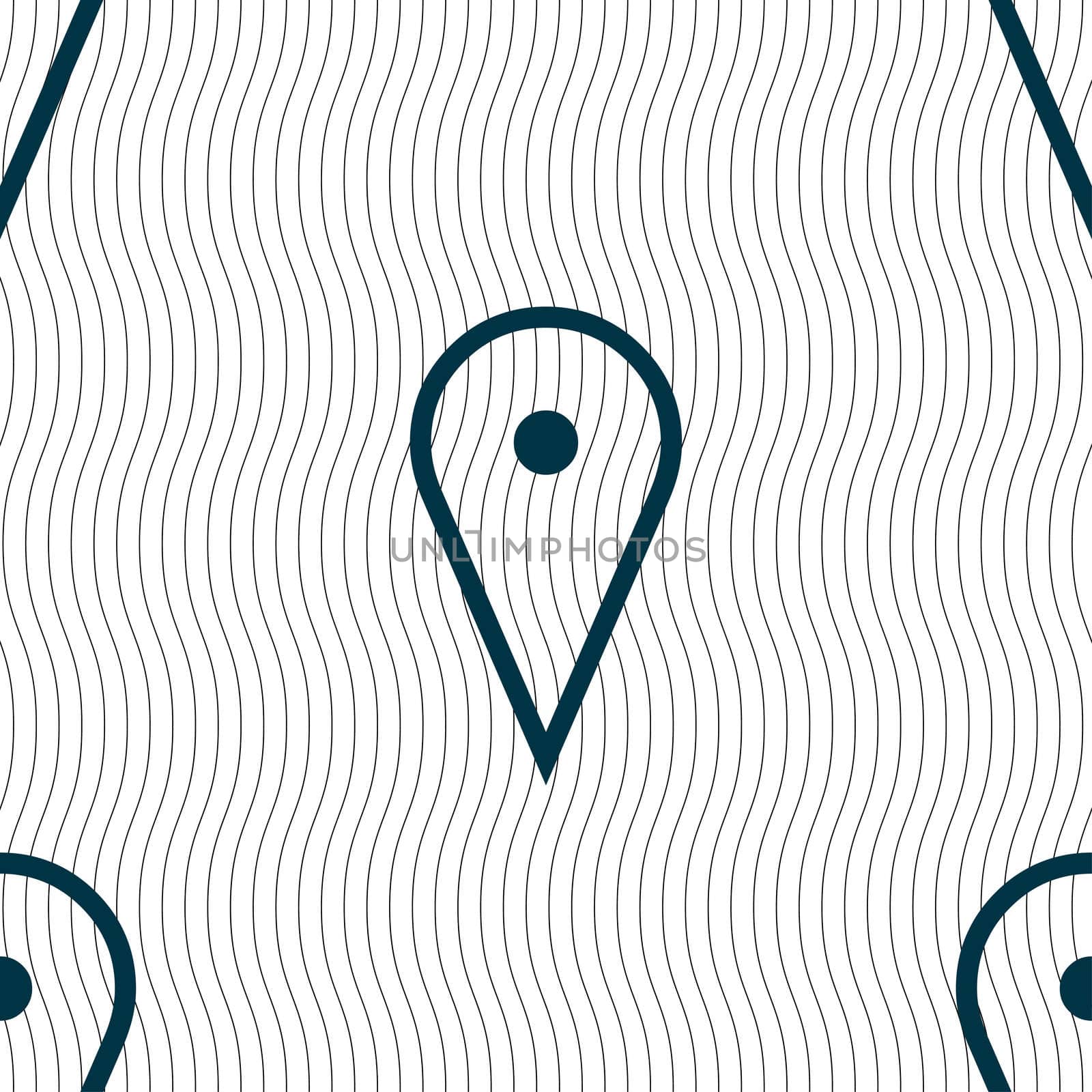 map poiner icon sign. Seamless pattern with geometric texture.  by serhii_lohvyniuk