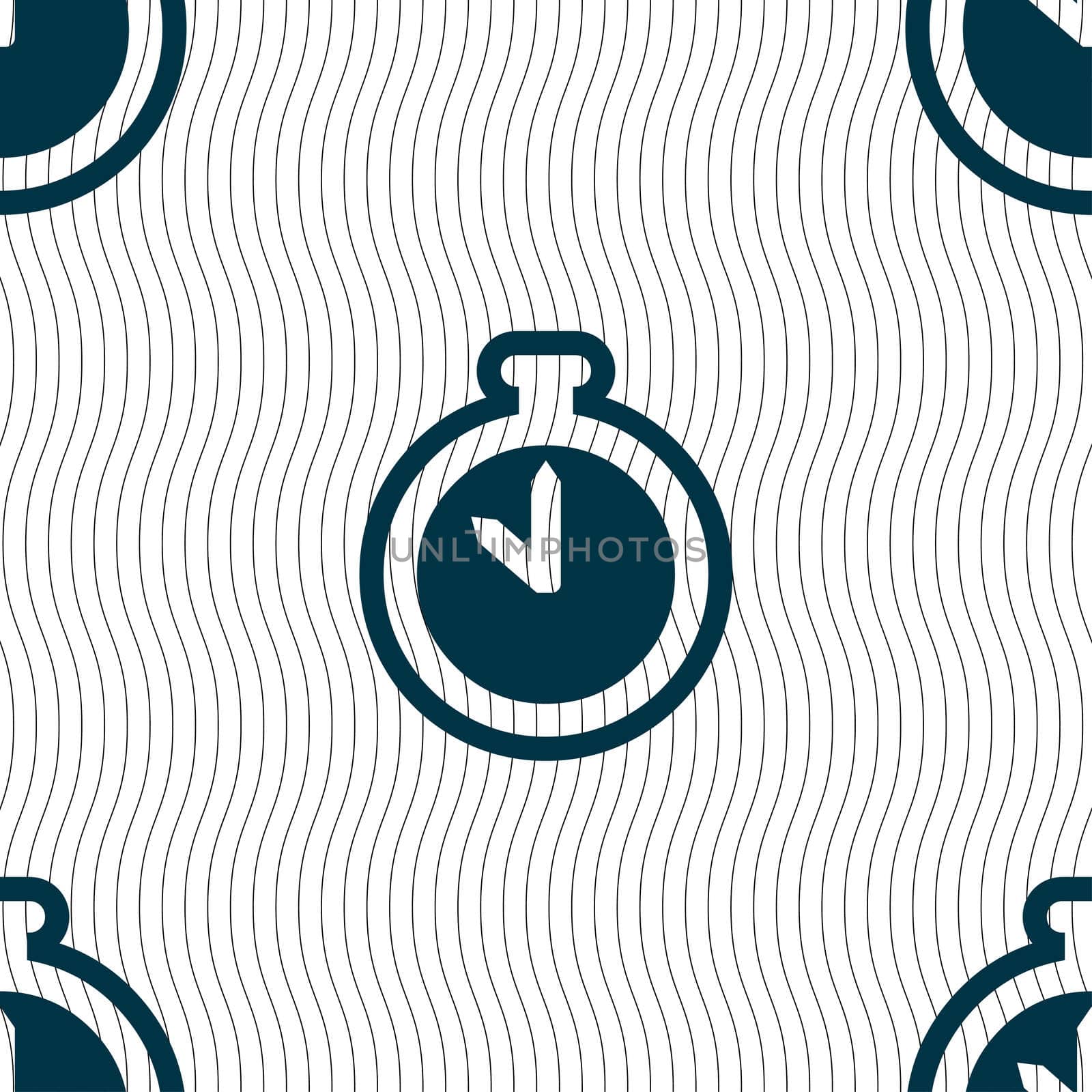 The stopwatch icon sign. Seamless pattern with geometric texture.  by serhii_lohvyniuk