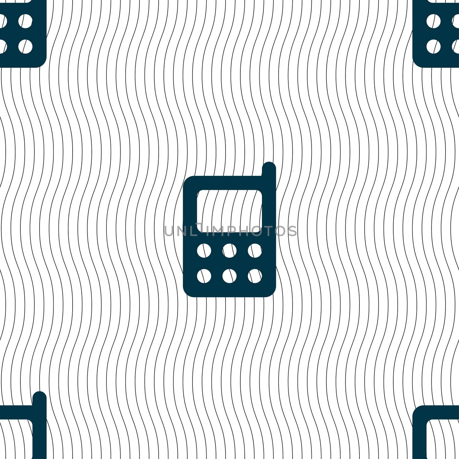 mobile phone icon sign. Seamless pattern with geometric texture.  by serhii_lohvyniuk