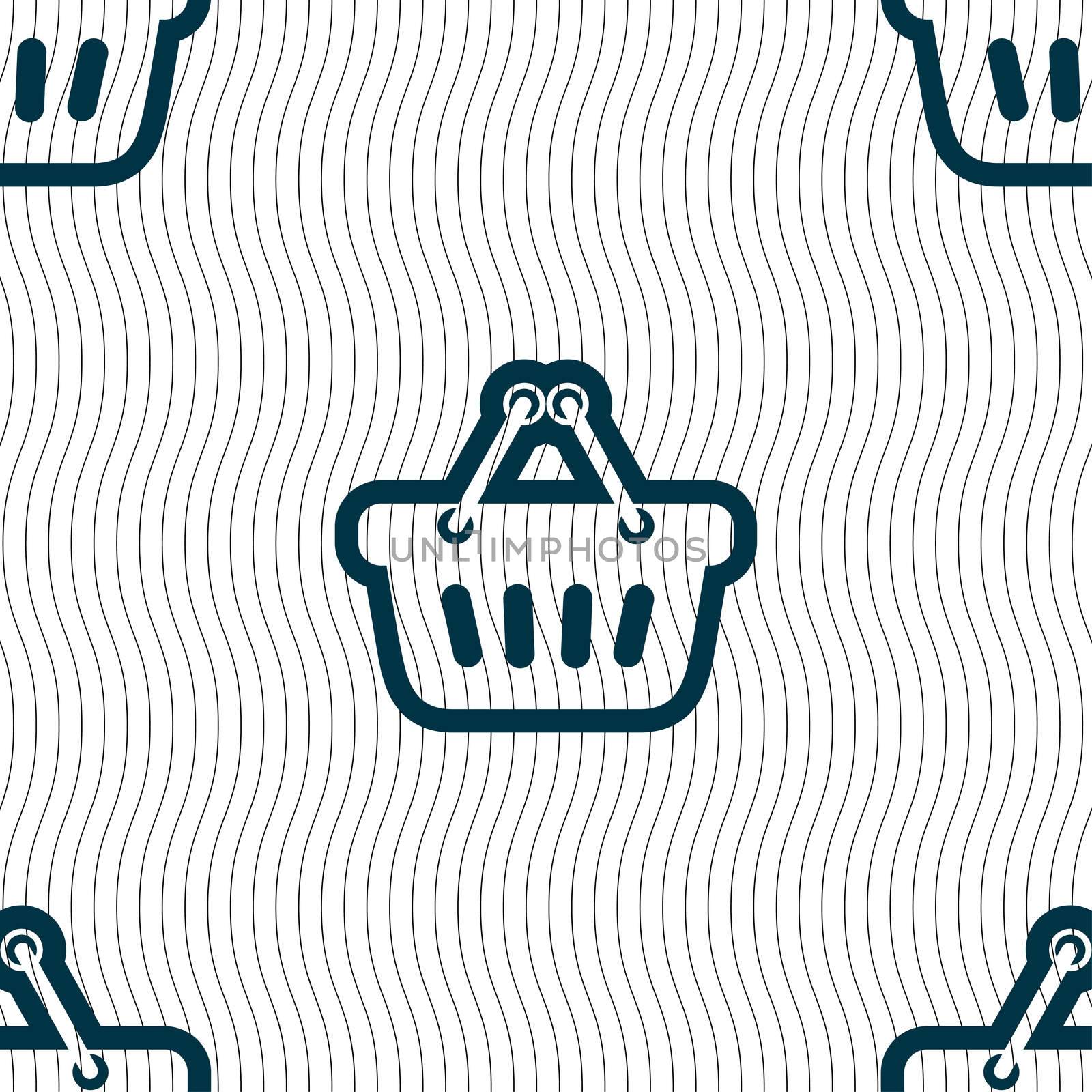 shopping cart icon sign. Seamless pattern with geometric texture.  by serhii_lohvyniuk