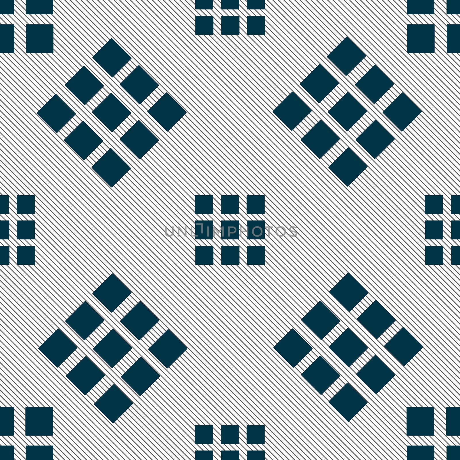 List sign icon. Content view option symbol. Seamless pattern with geometric texture. illustration