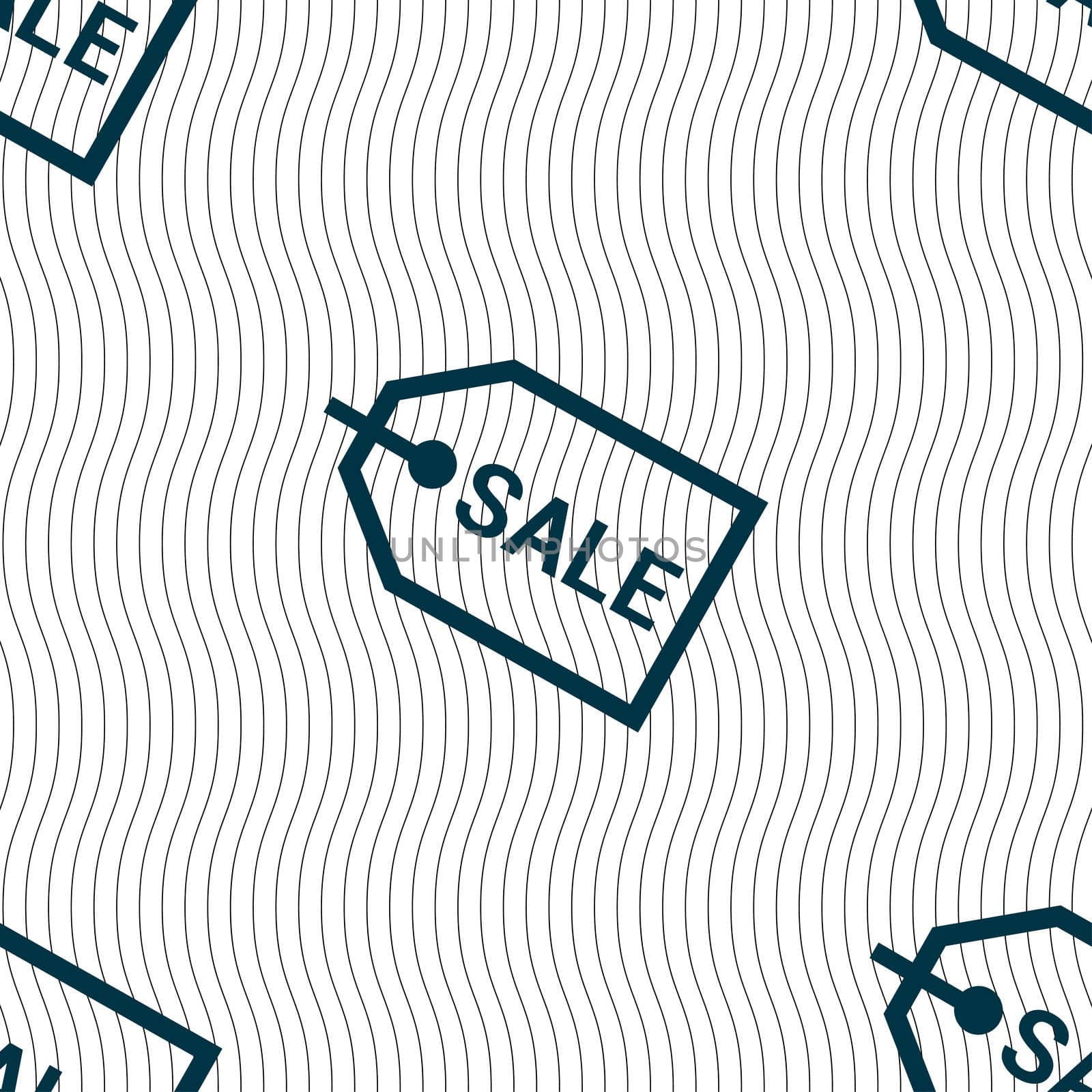 Sale icon sign. Seamless pattern with geometric texture. illustration