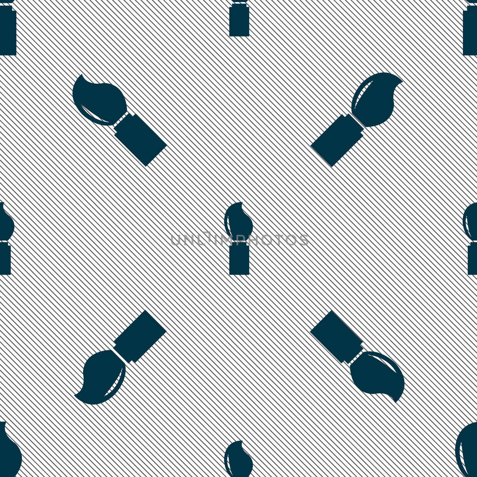 Paint brush sign icon. Artist symbol. Seamless pattern with geometric texture.  by serhii_lohvyniuk