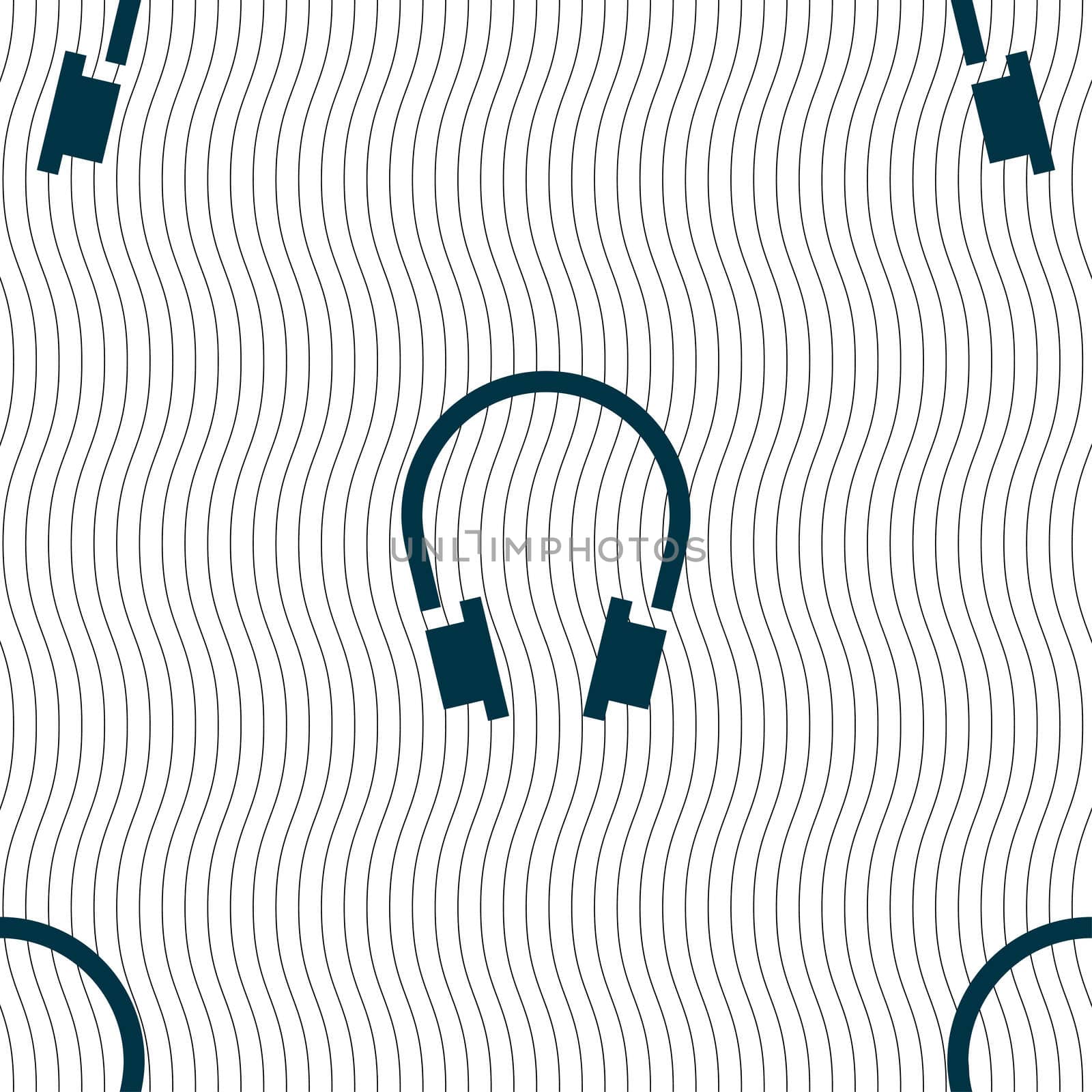 headsets icon sign. Seamless pattern with geometric texture.  by serhii_lohvyniuk