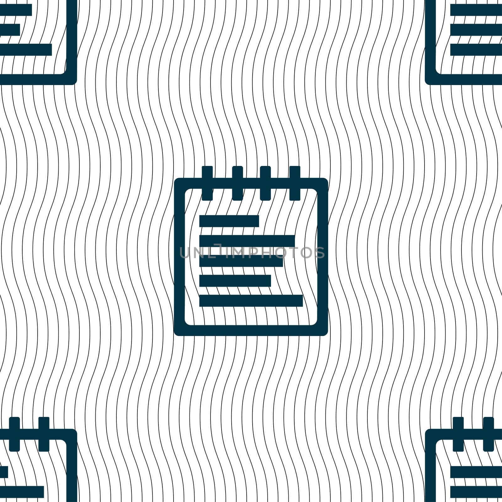 Notepad icon sign. Seamless pattern with geometric texture.  by serhii_lohvyniuk