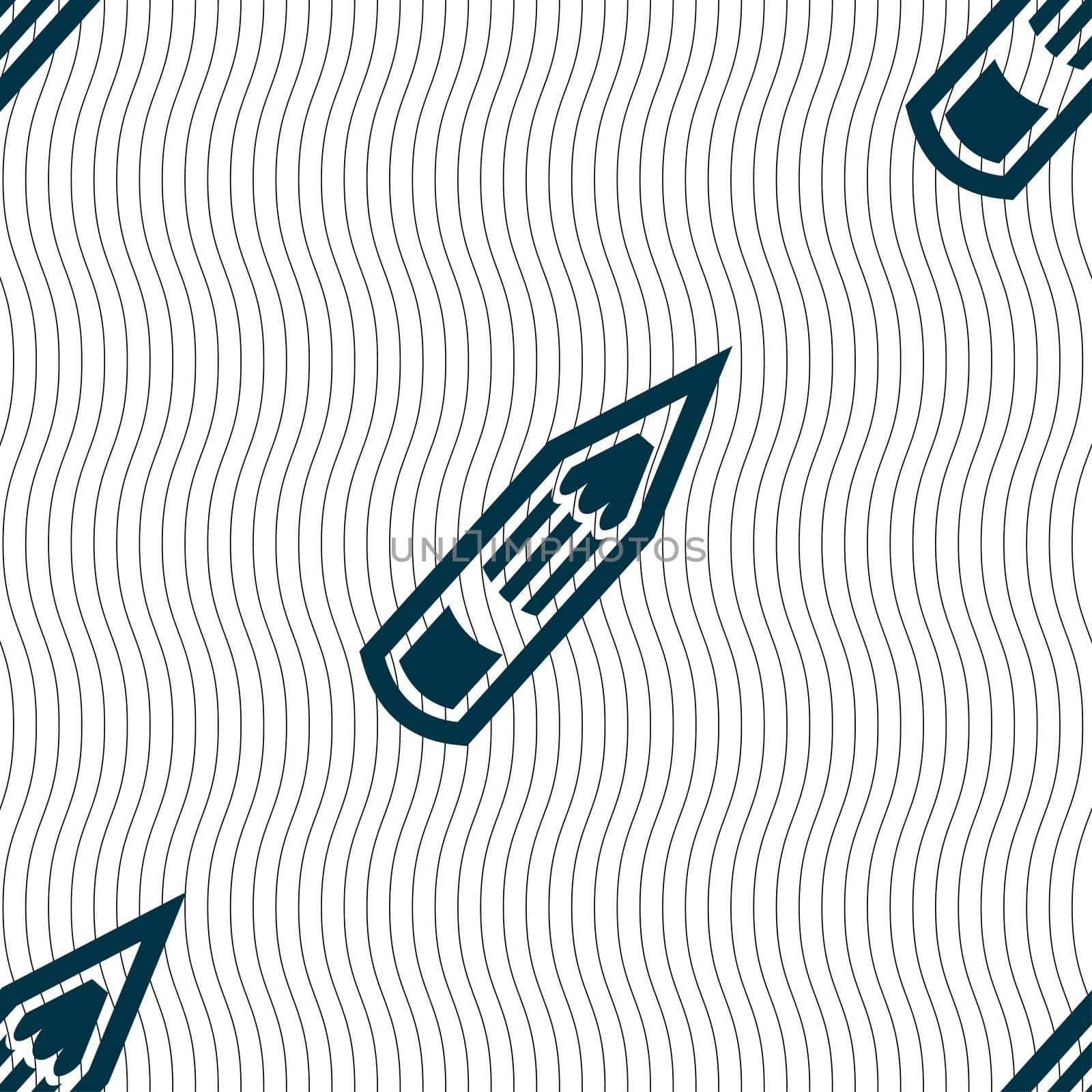 Pencil icon sign. Seamless pattern with geometric texture.  by serhii_lohvyniuk