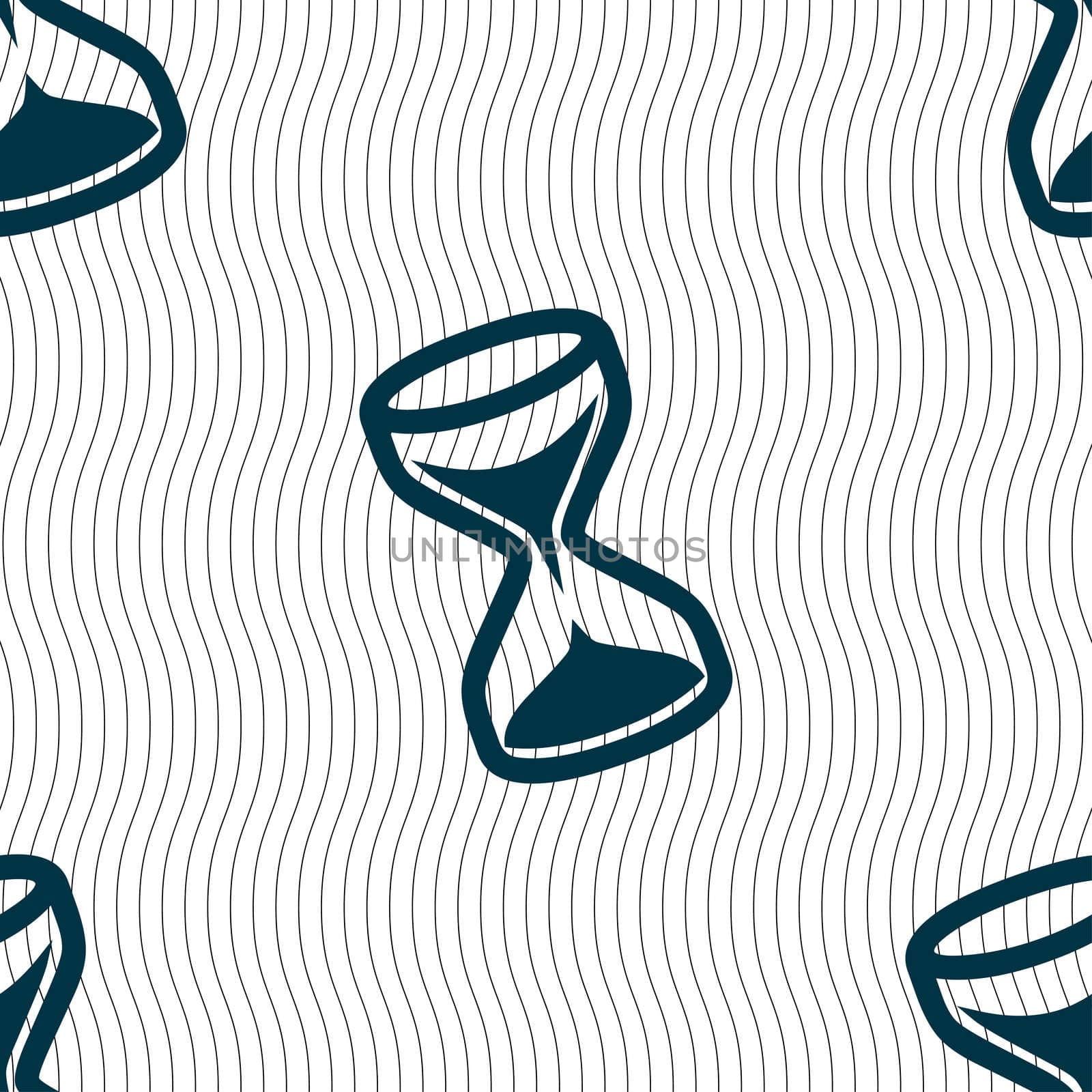 hourglass icon sign. Seamless pattern with geometric texture. illustration