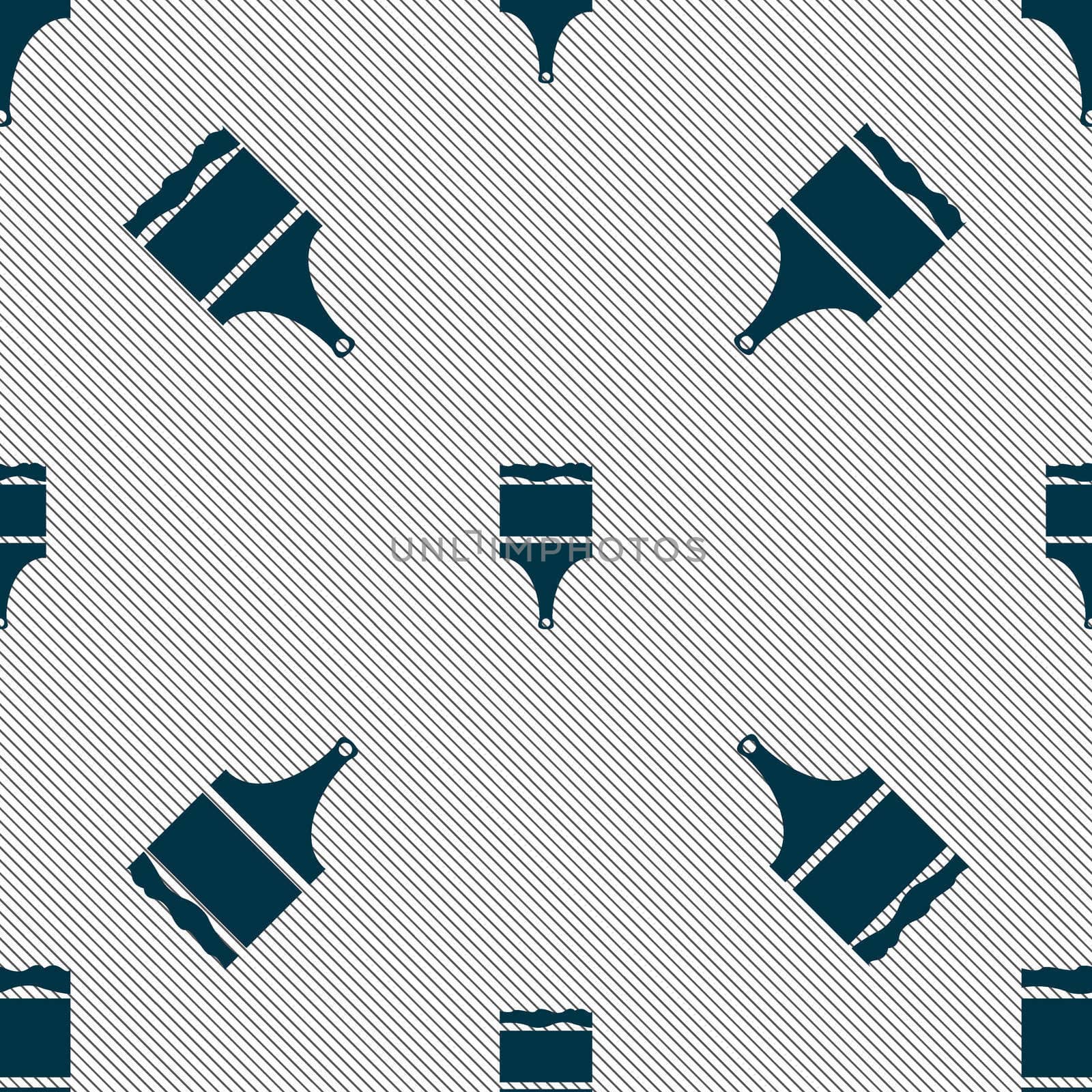 Paint brush sign icon. Artist symbol. Seamless pattern with geometric texture.  by serhii_lohvyniuk