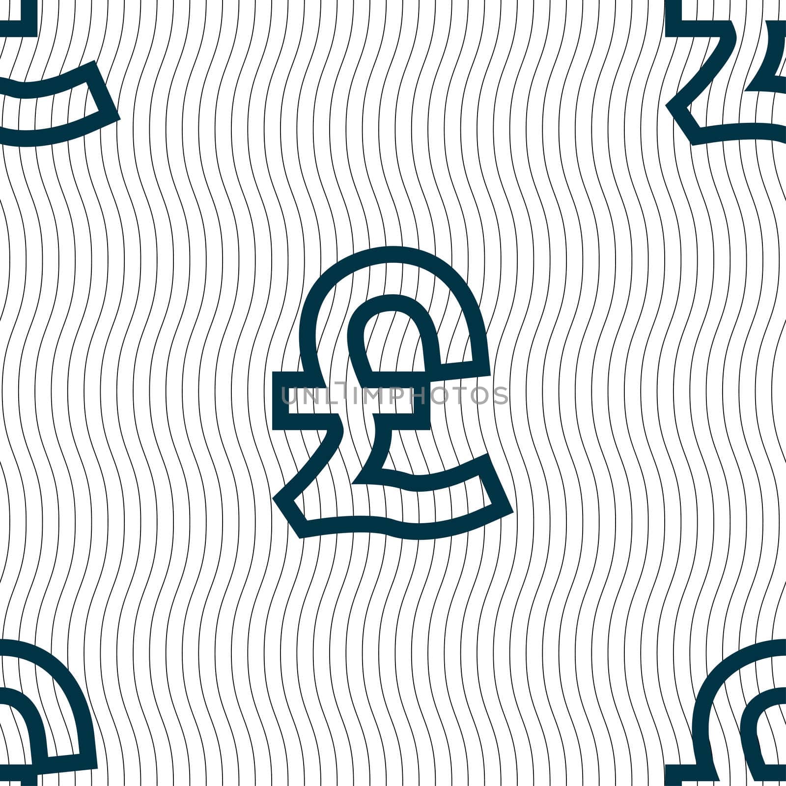 Pound Sterling icon sign. Seamless pattern with geometric texture. illustration