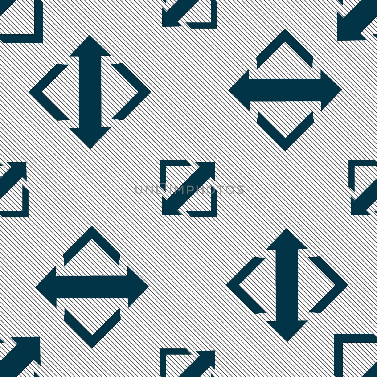 Deploying video, screen size icon sign. Seamless pattern with geometric texture. illustration