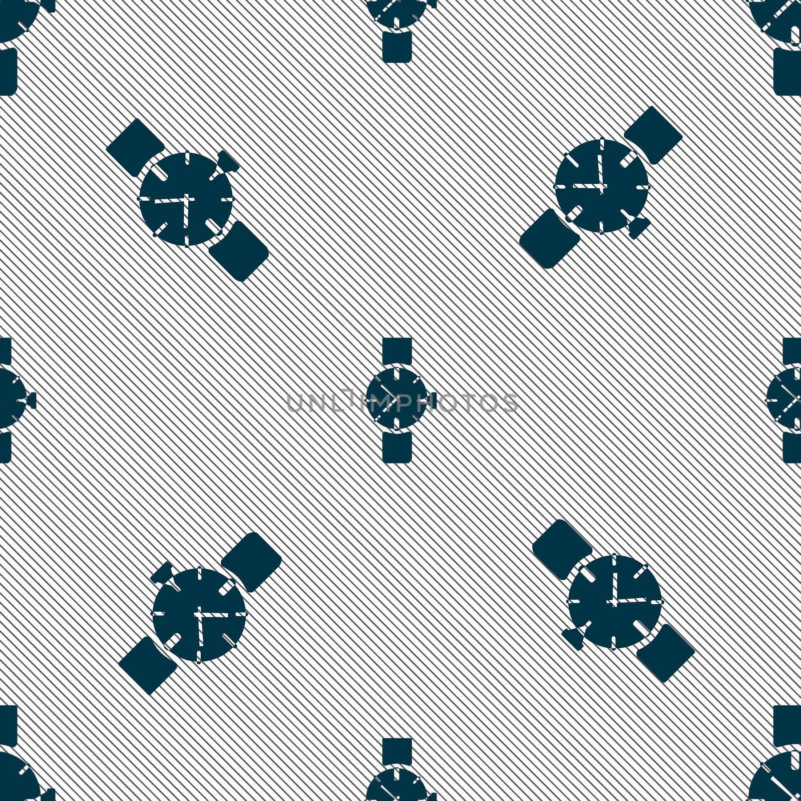 watches icon symbol . Seamless pattern with geometric texture. illustration