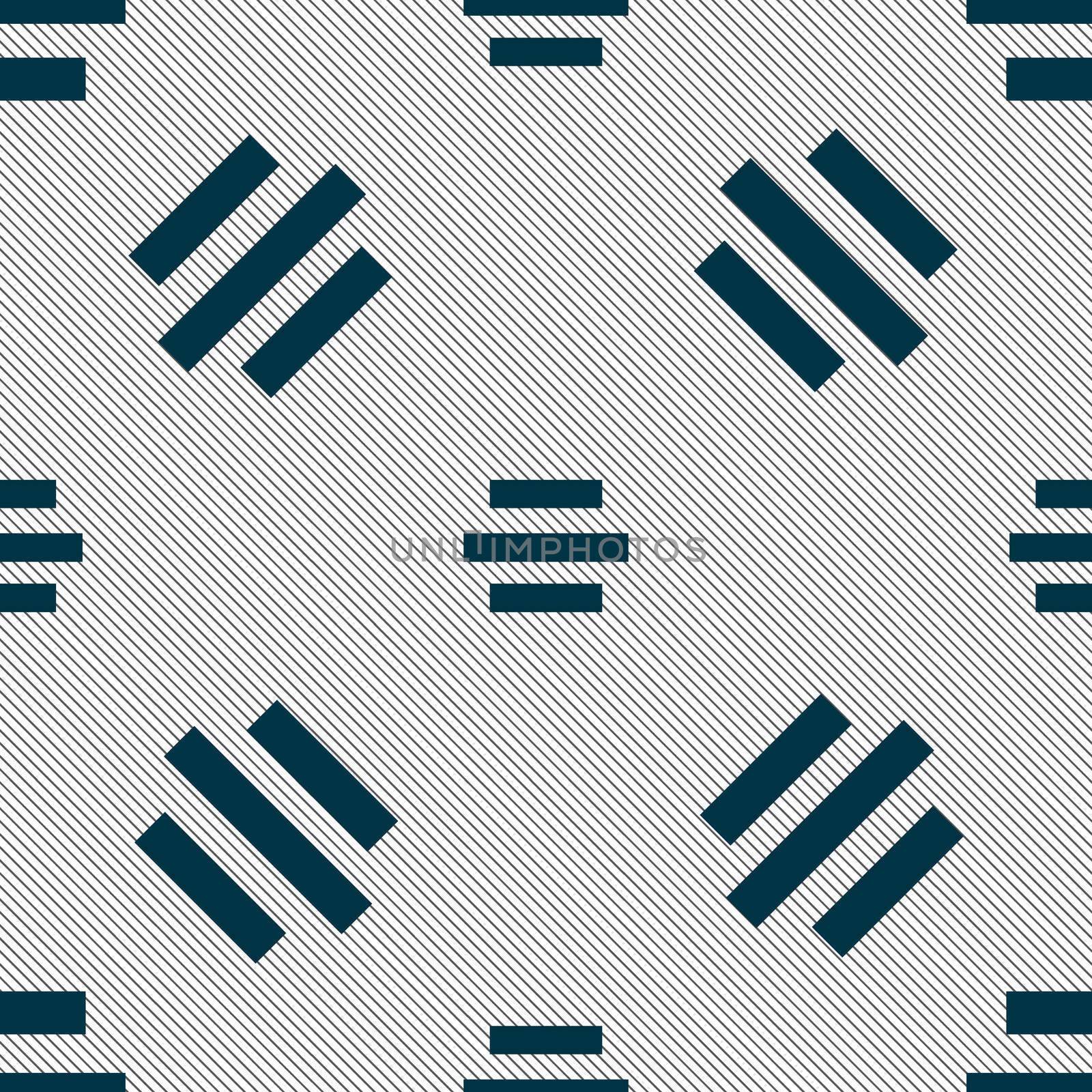 Center alignment icon sign. Seamless pattern with geometric texture. illustration