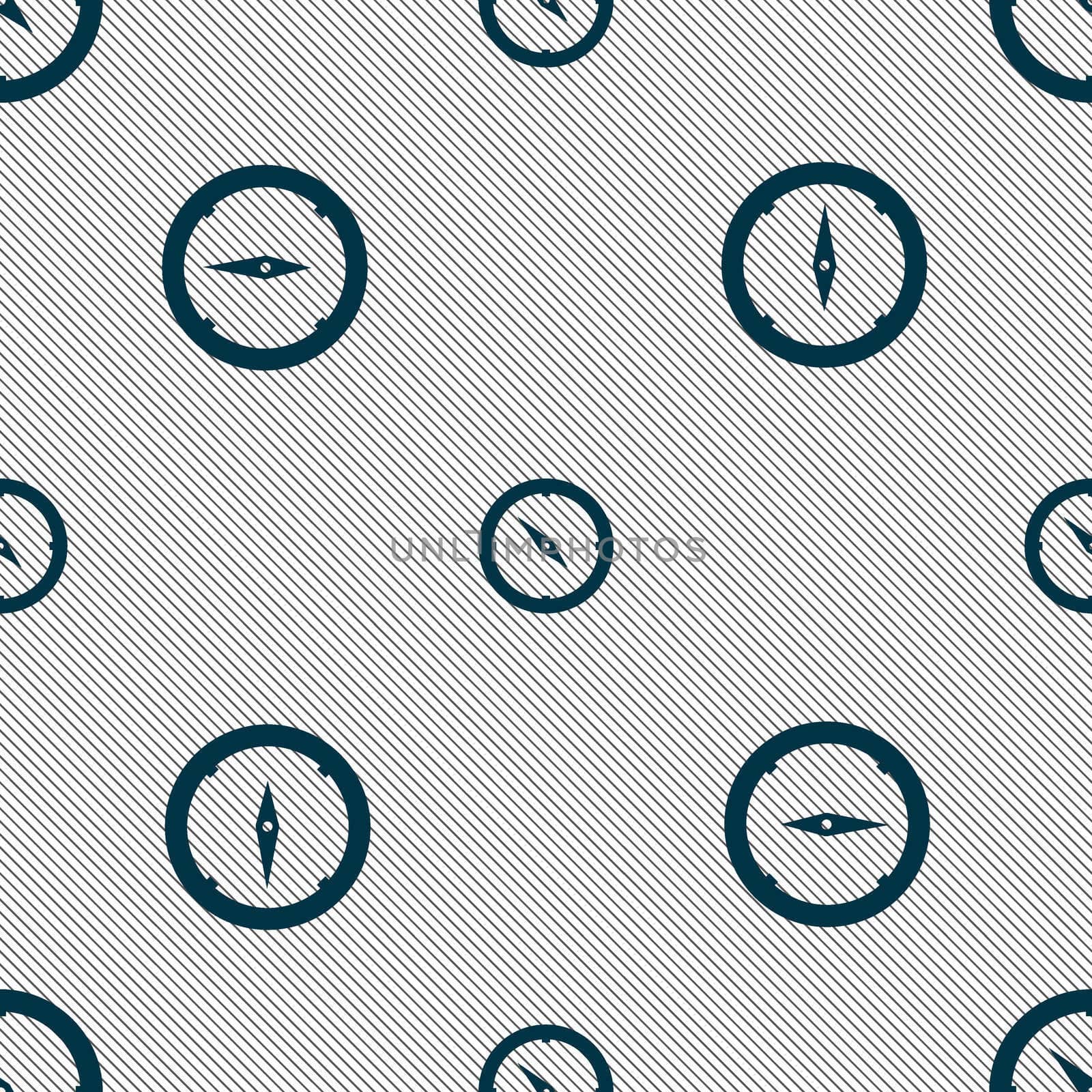 Compass sign icon. Windrose navigation symbol. Seamless pattern with geometric texture.  by serhii_lohvyniuk
