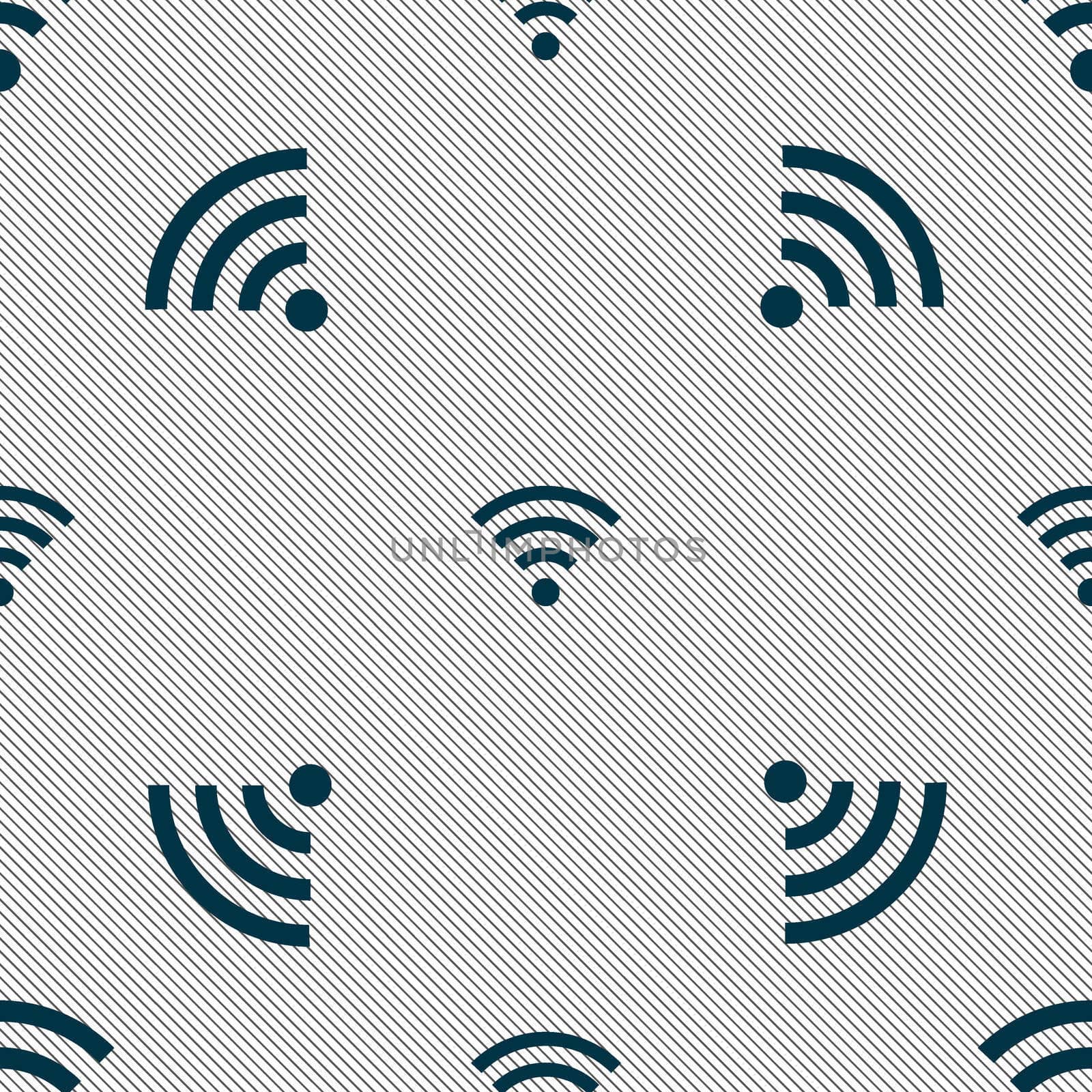 Wifi sign. Wi-fi symbol. Wireless Network icon zone. Seamless pattern with geometric texture. illustration