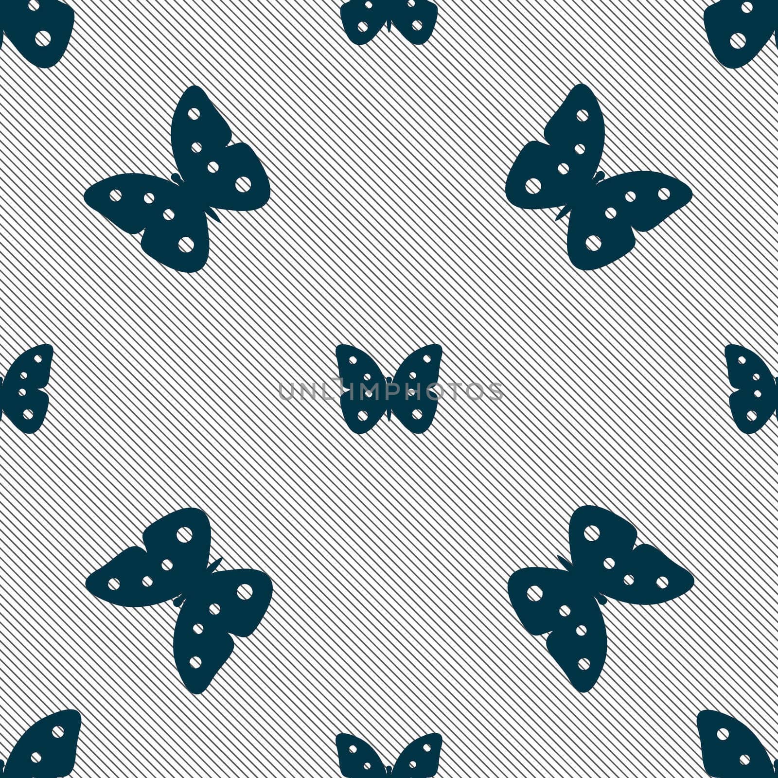 Butterfly sign icon. insect symbol. Seamless pattern with geometric texture.  by serhii_lohvyniuk