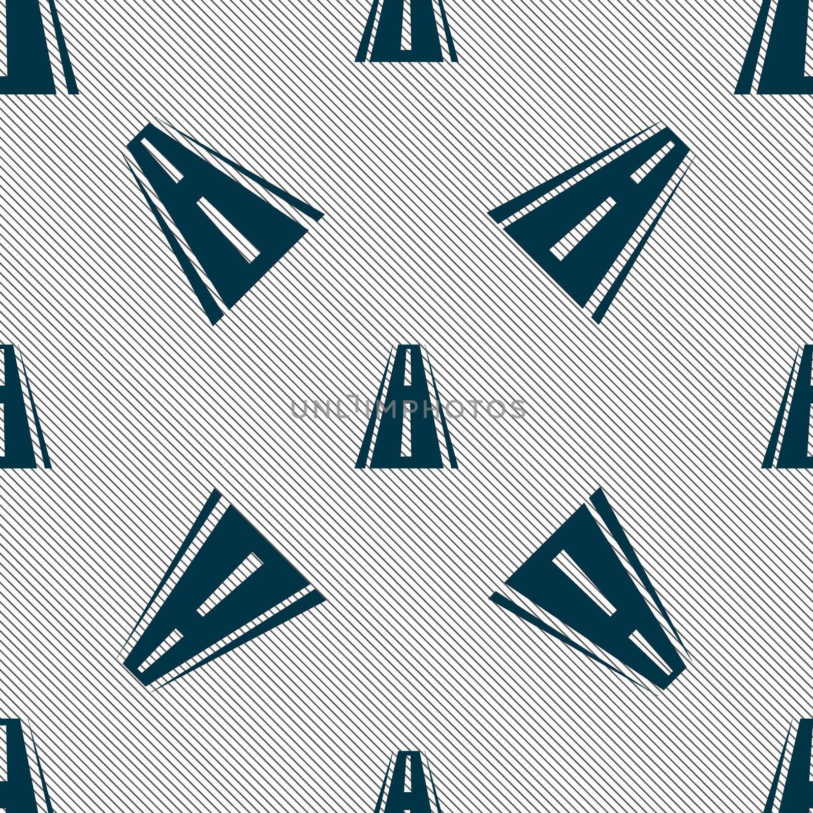 Road icon sign. Seamless pattern with geometric texture.  by serhii_lohvyniuk
