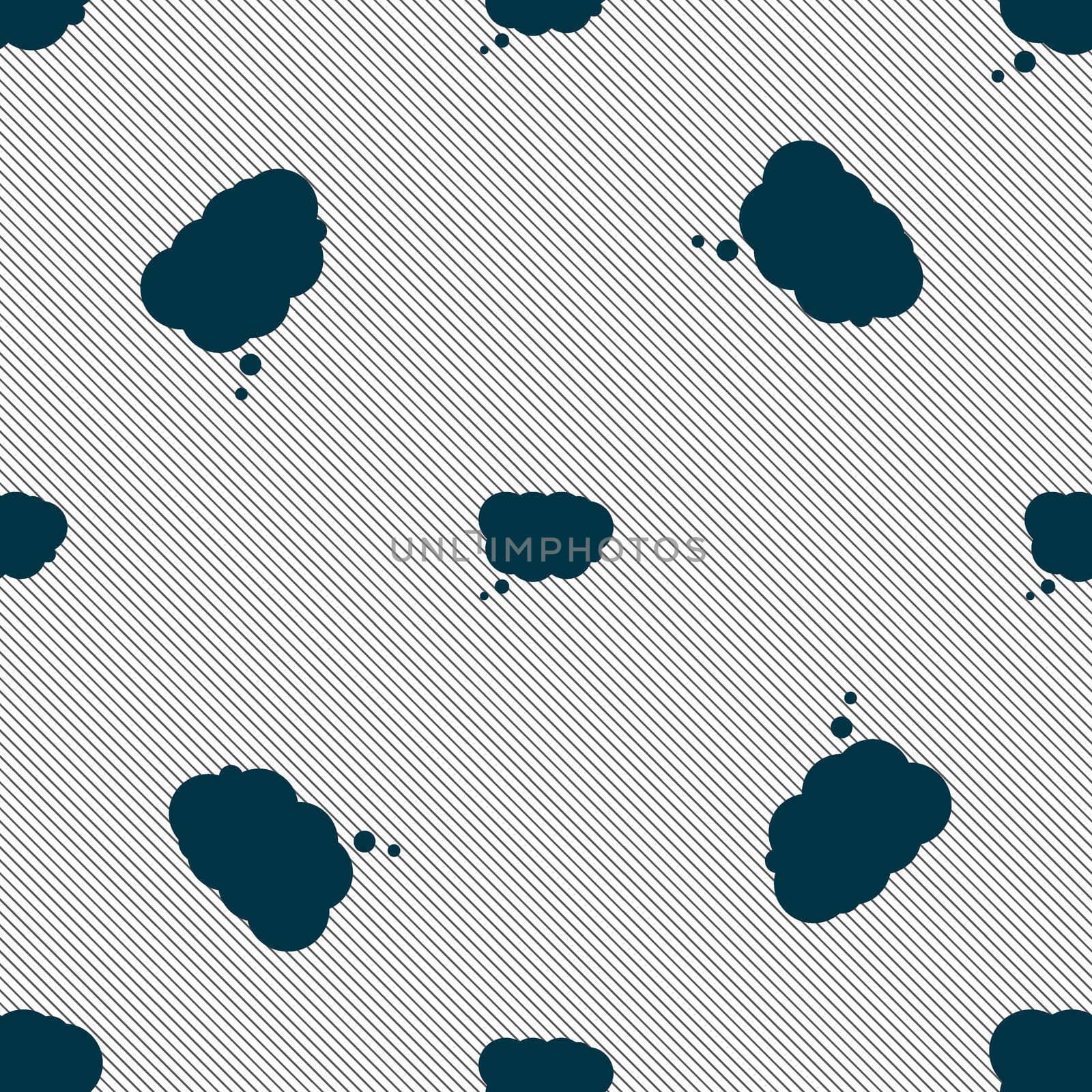 Cloud sign icon. Data storage symbol. Seamless pattern with geometric texture. illustration