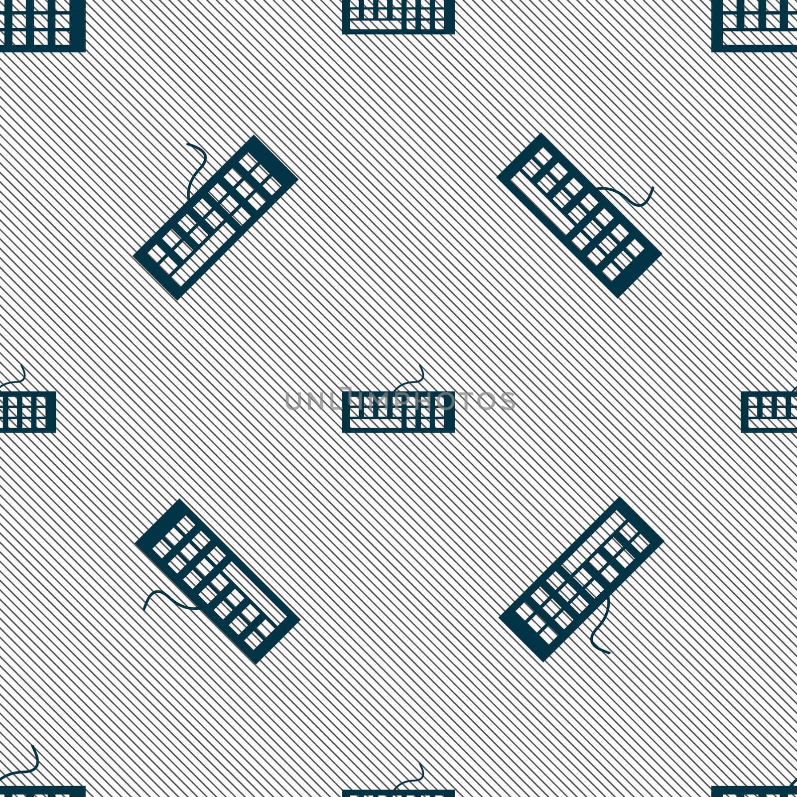 Computer keyboard Icon. Seamless pattern with geometric texture. illustration