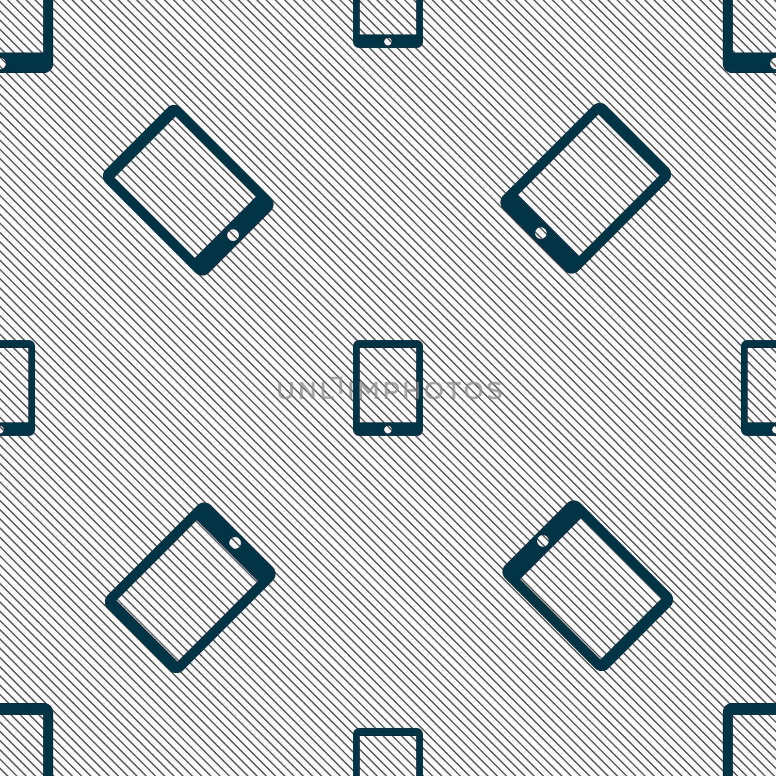 Smartphone sign icon. Support symbol. Call center. Seamless pattern with geometric texture. illustration