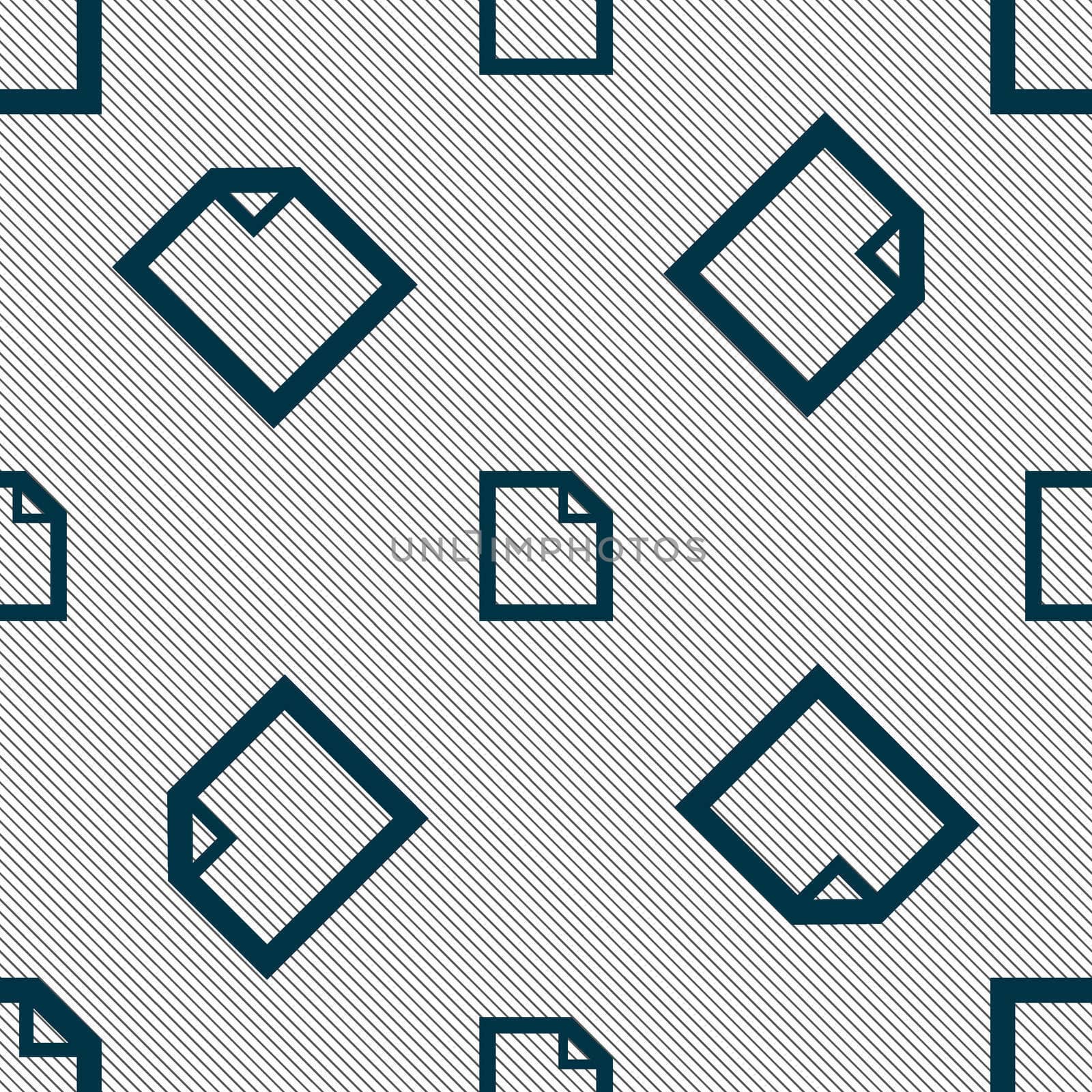 Edit document sign icon. content button. Seamless pattern with geometric texture. illustration