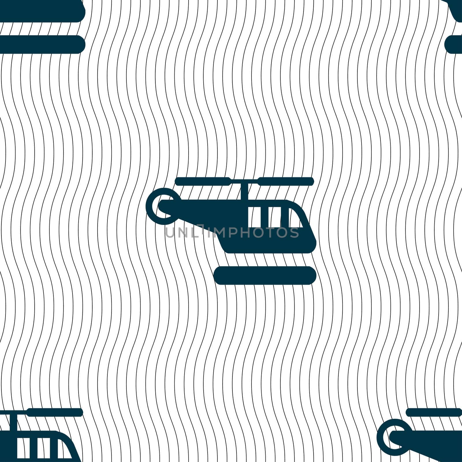 helicopter icon sign. Seamless pattern with geometric texture. illustration