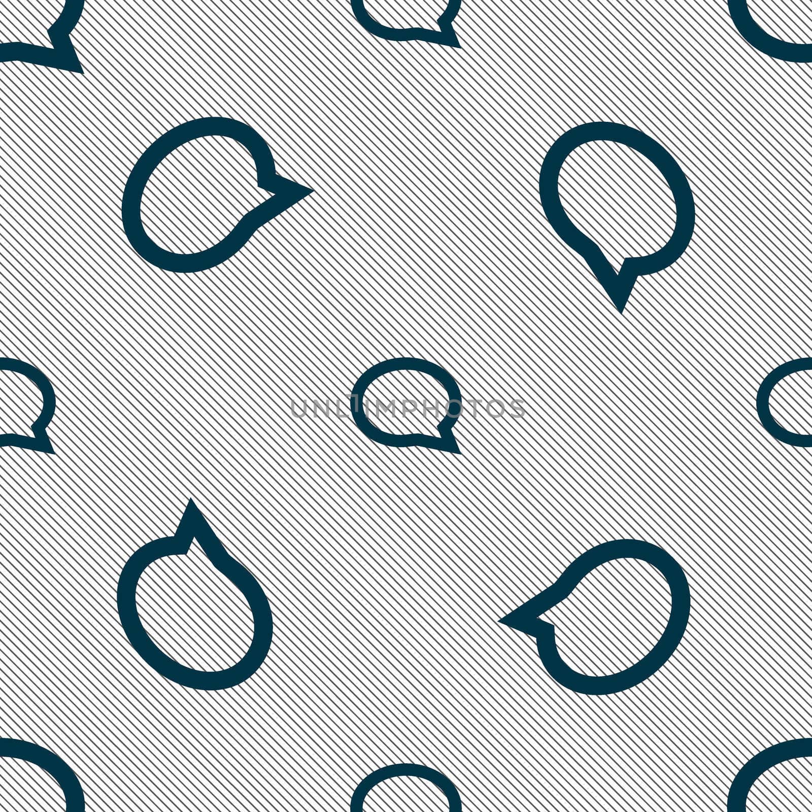 Speech bubble icons. Think cloud symbols. Seamless pattern with geometric texture. illustration