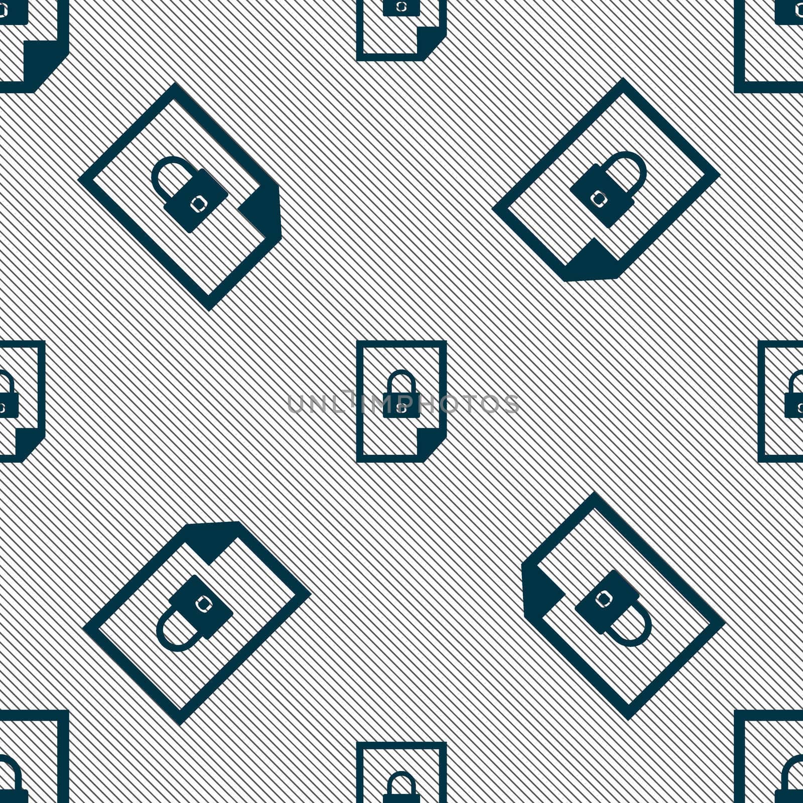 file locked icon sign. Seamless pattern with geometric texture.  by serhii_lohvyniuk