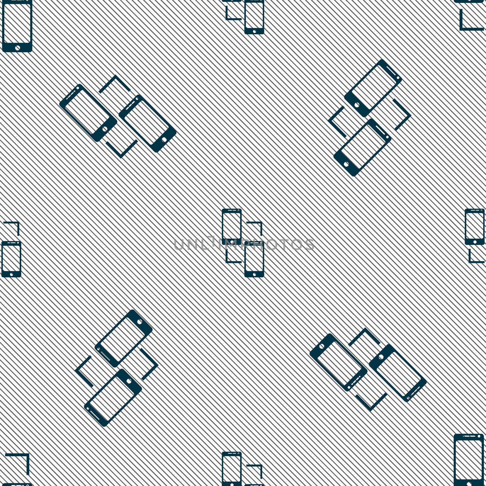 Synchronization sign icon. communicators sync symbol. Data exchange. Seamless pattern with geometric texture. illustration