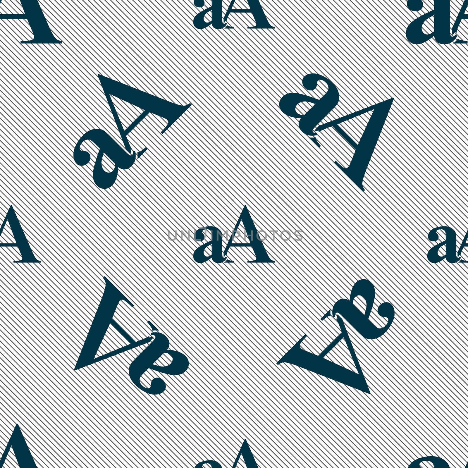 Enlarge font, aA icon sign. Seamless pattern with geometric texture.  by serhii_lohvyniuk