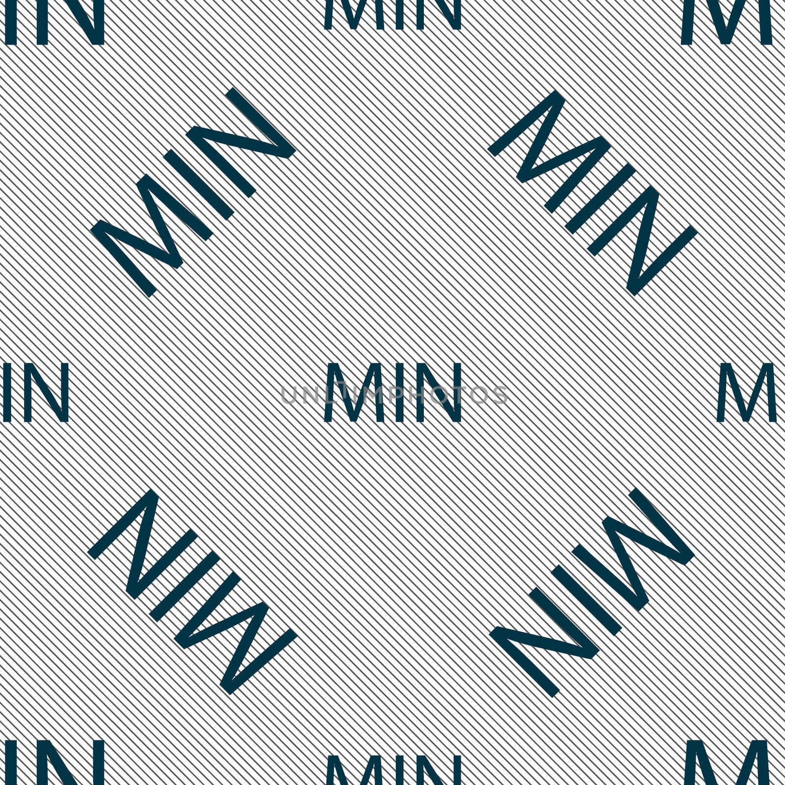 minimum sign icon. Seamless pattern with geometric texture. illustration