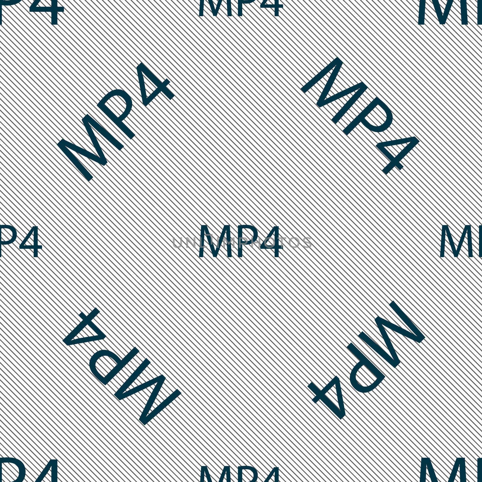 Mpeg4 video format sign icon. symbol. Seamless pattern with geometric texture. illustration