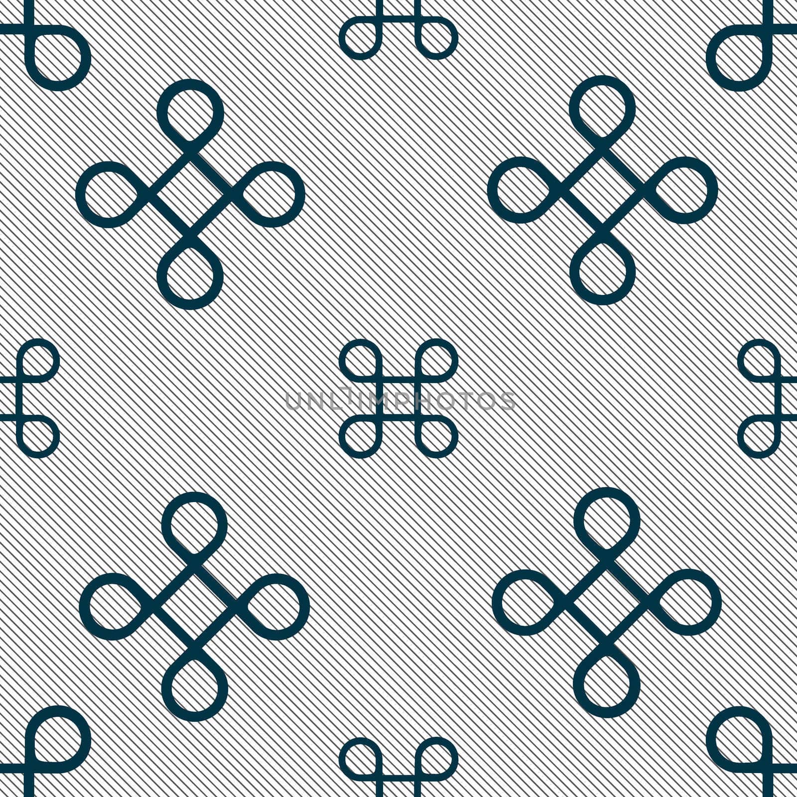 Keyboard Maestro icon. Seamless pattern with geometric texture. illustration