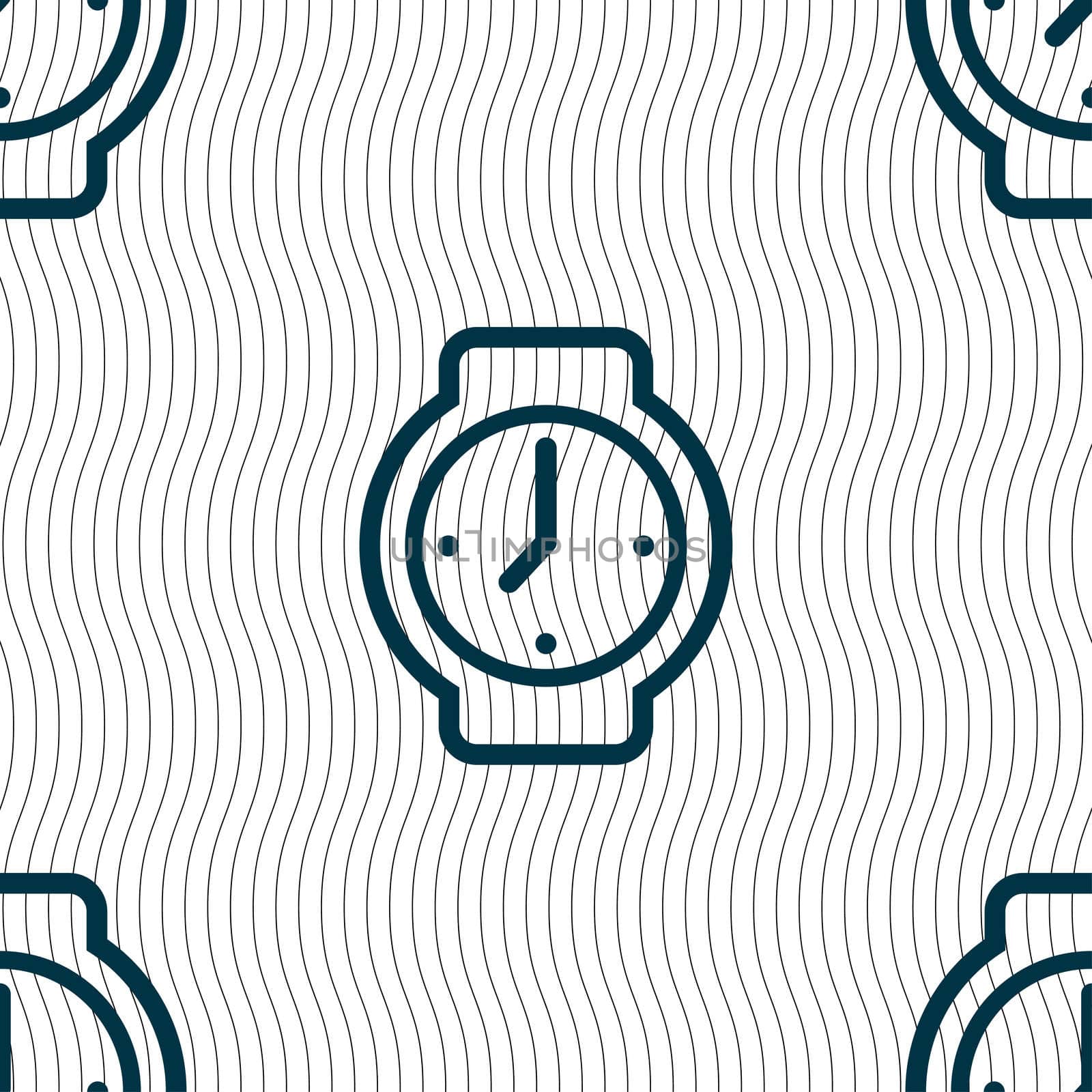 watches icon sign. Seamless pattern with geometric texture. illustration