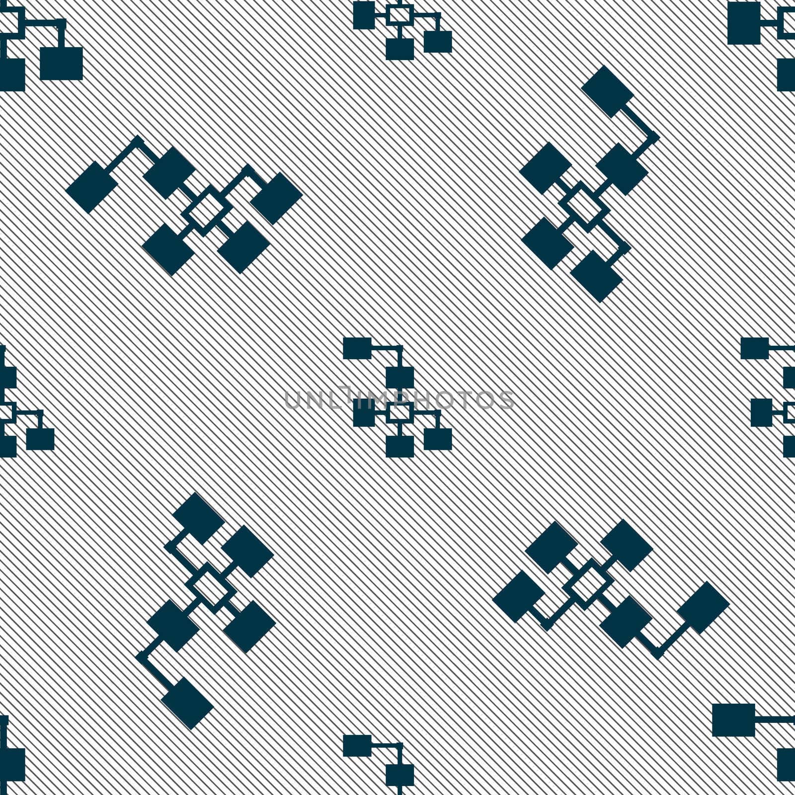 Local Network icon sign. Seamless pattern with geometric texture. illustration