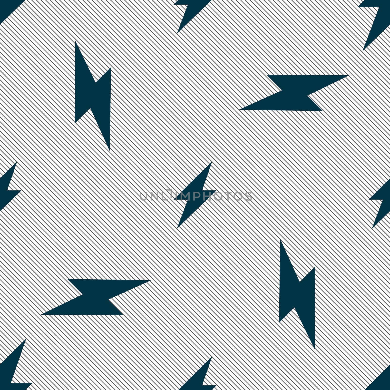 Photo flash icon sign. Seamless pattern with geometric texture. illustration