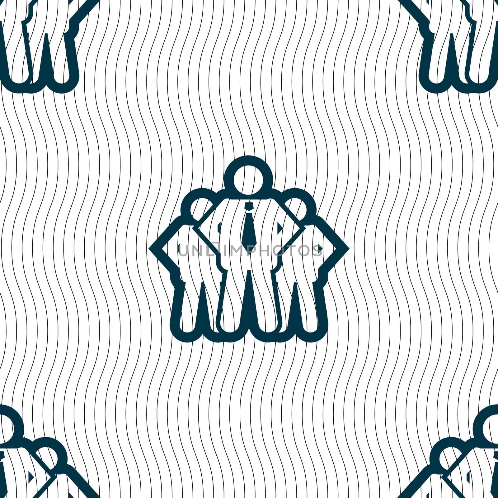 business team icon sign. Seamless pattern with geometric texture. illustration