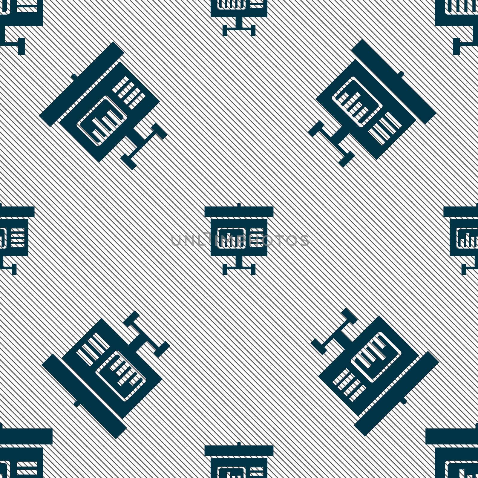 Graph icon sign. Seamless pattern with geometric texture.  by serhii_lohvyniuk