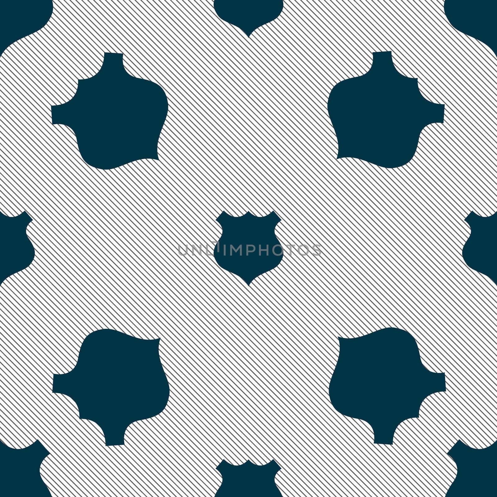 shield icon sign. Seamless pattern with geometric texture.  by serhii_lohvyniuk