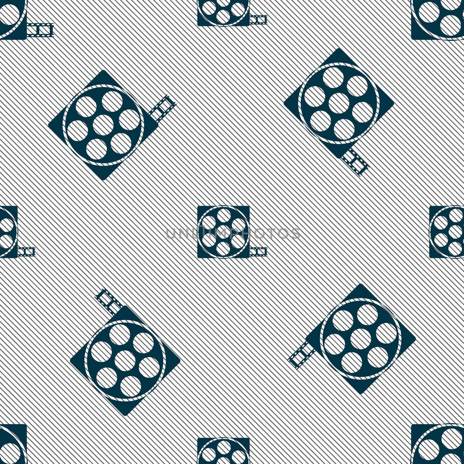 Video sign icon. frame symbol. Seamless pattern with geometric texture.  by serhii_lohvyniuk